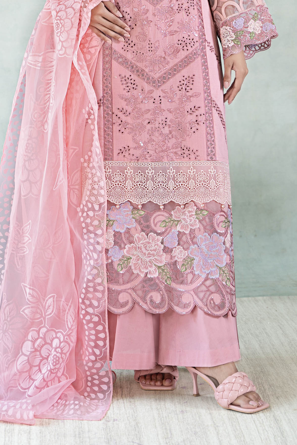 3 Piece Embroidered Dobby Lawn Suit - Image 6