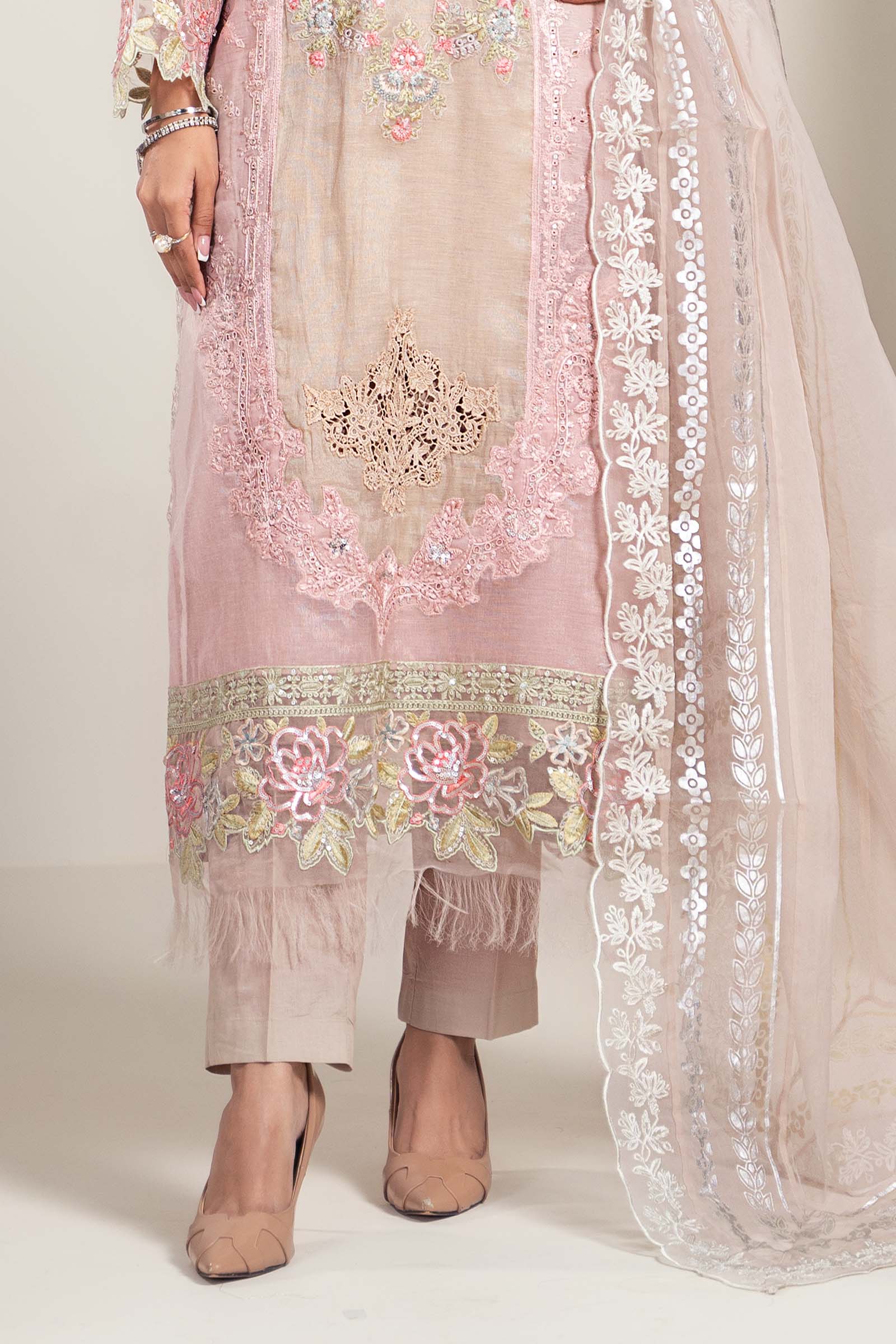 3 Piece Embroidered Yarn Dyed Suit - Image 3