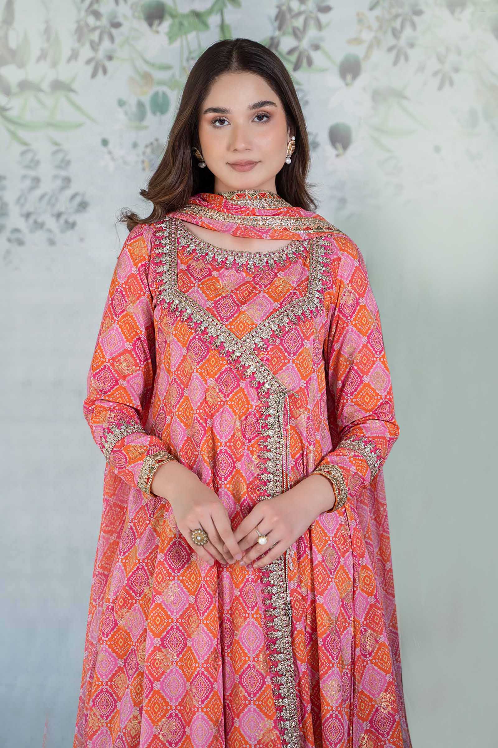 3 Piece Printed Jacquard Broshia Suit - Image 2