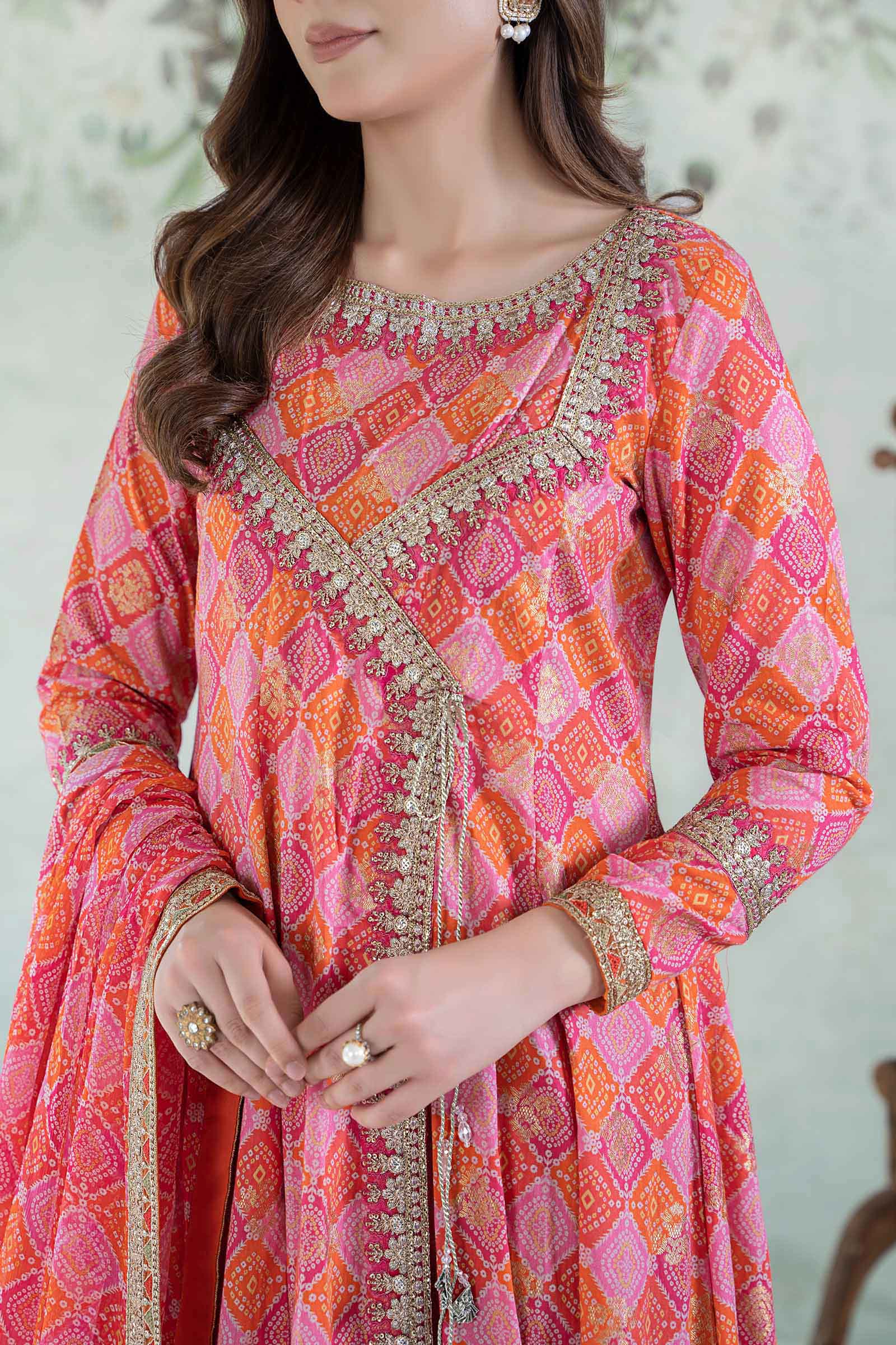 3 Piece Printed Jacquard Broshia Suit - Image 5