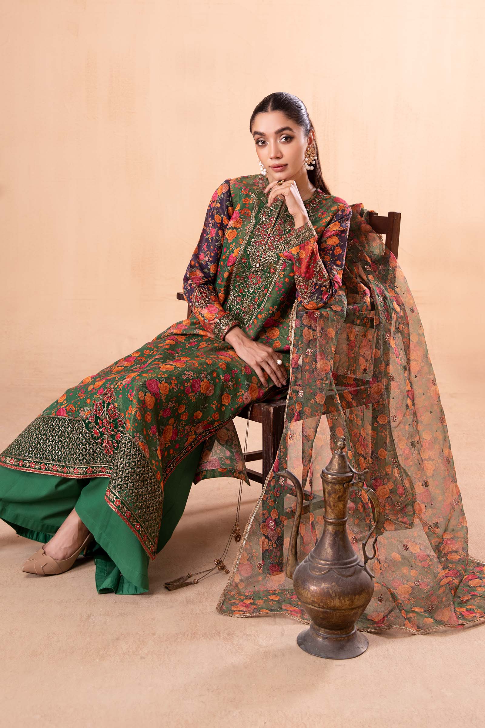3 Piece Printed Cotton Masoori Suit - Image 5