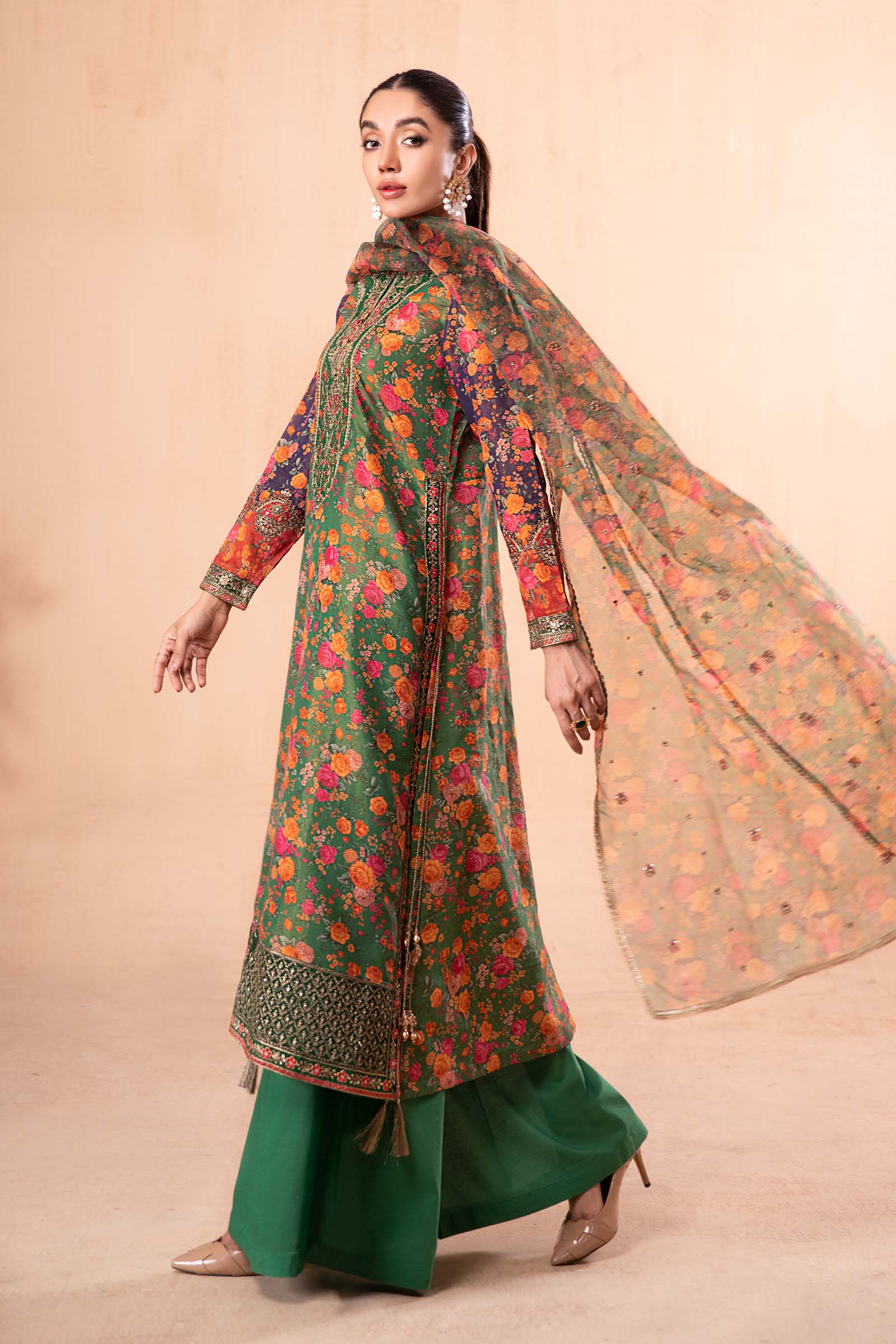 3 Piece Printed Cotton Masoori Suit - Image 9