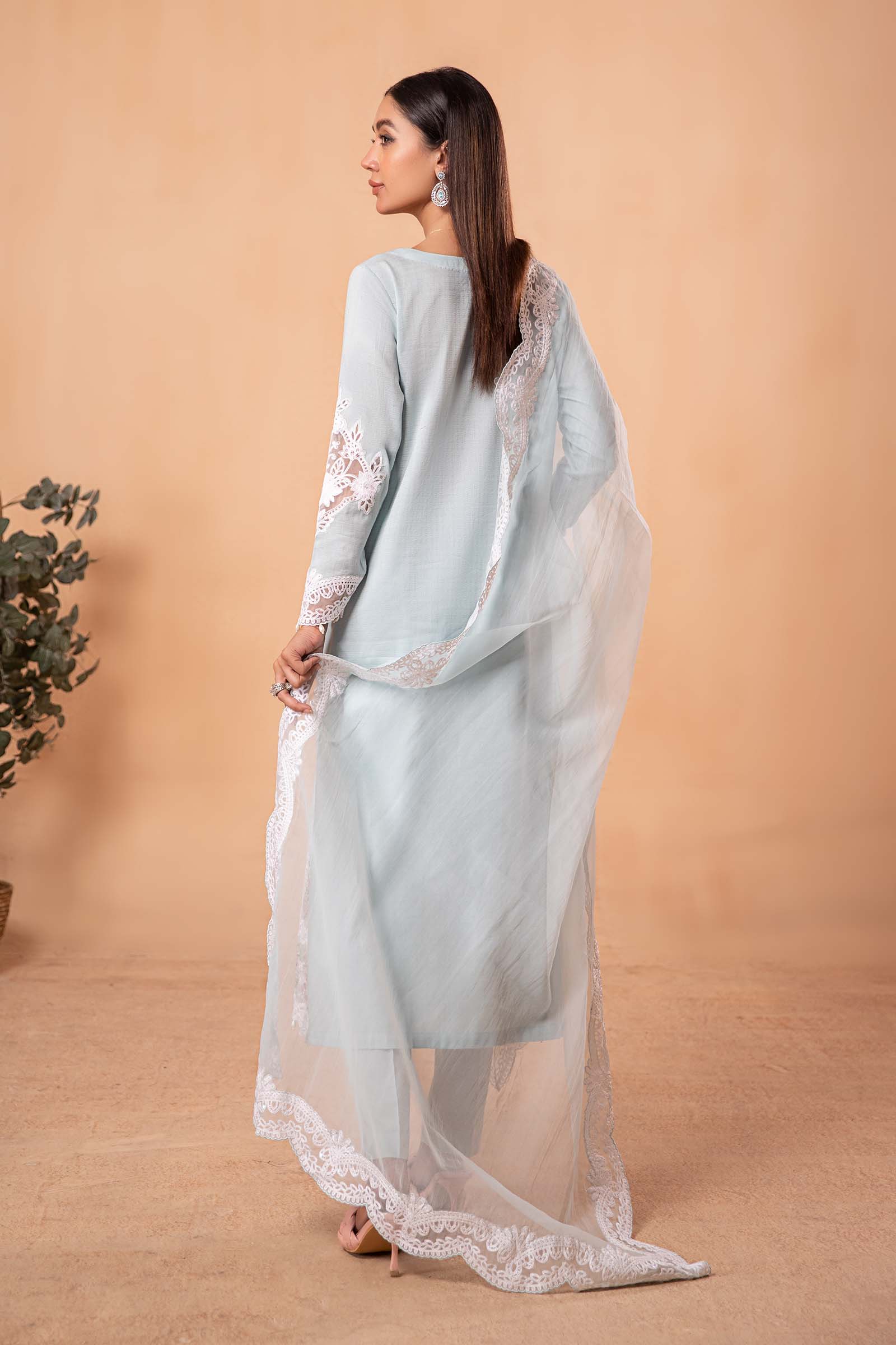 3 Piece Dyed Lawn Suit - Image 2