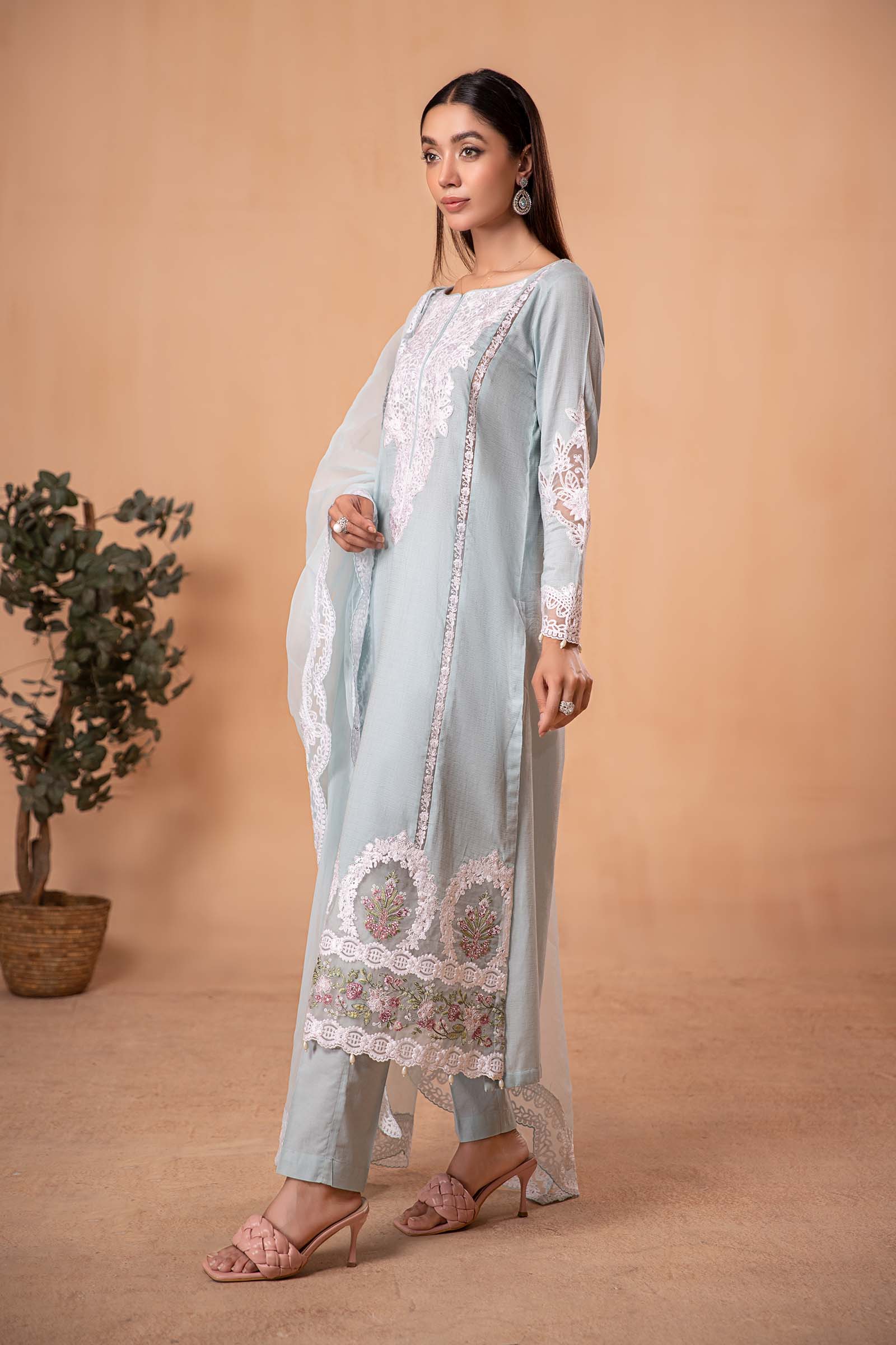 3 Piece Dyed Lawn Suit - Image 6