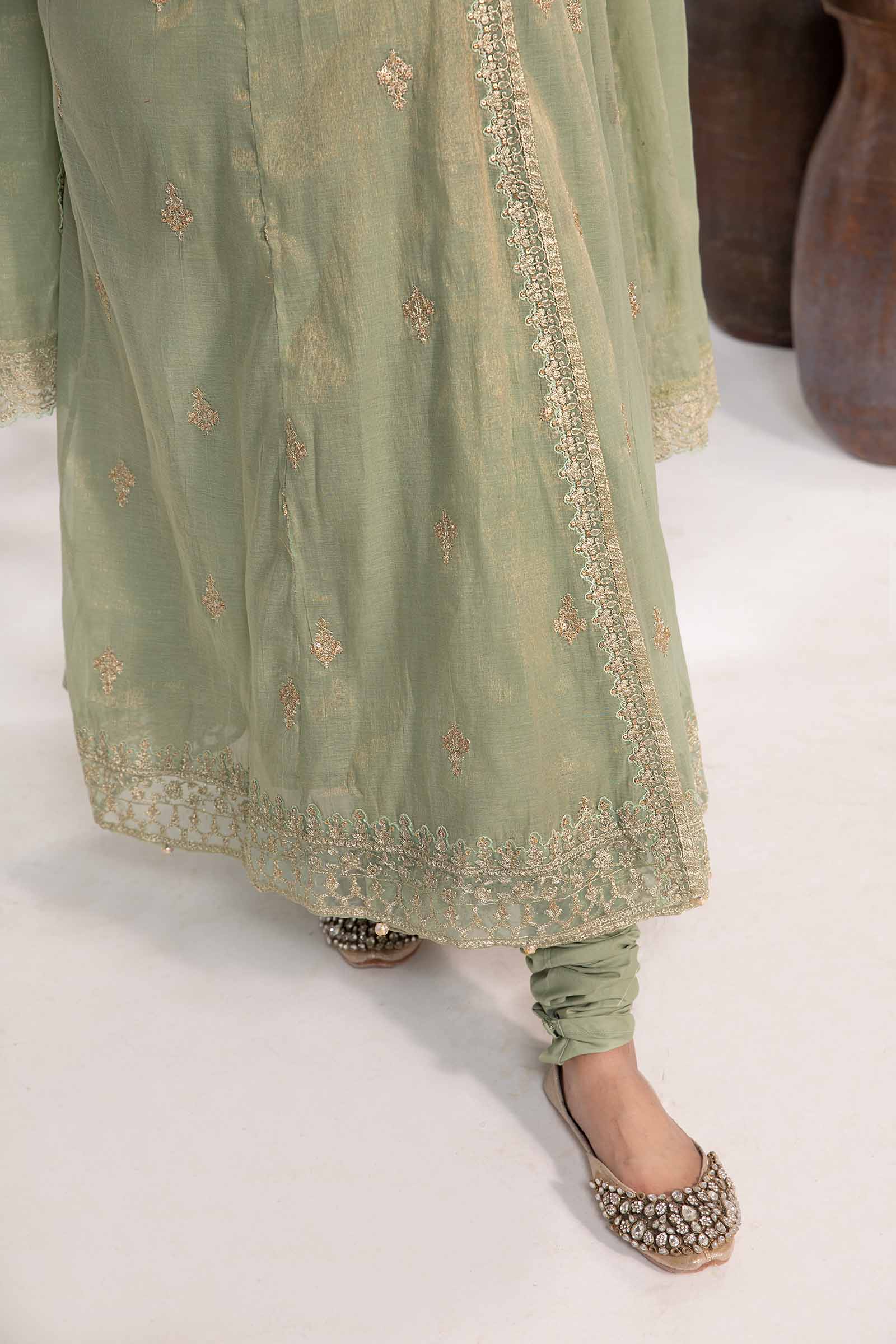3 Piece Embroidered Cotton Masoori Suit - Image 3