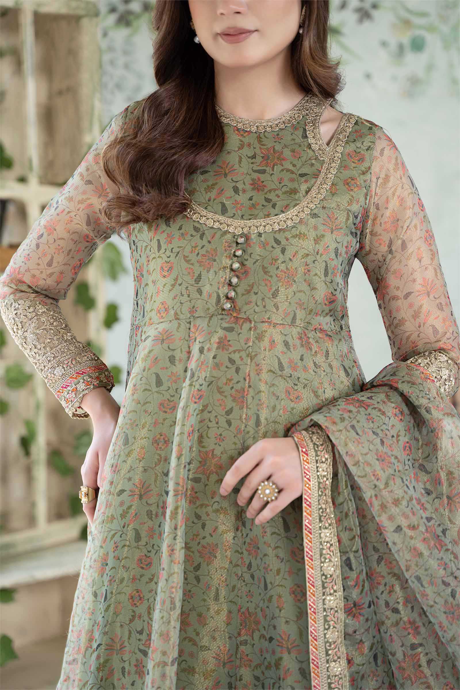 3 Piece Printed Cotton Net Suit - Image 4