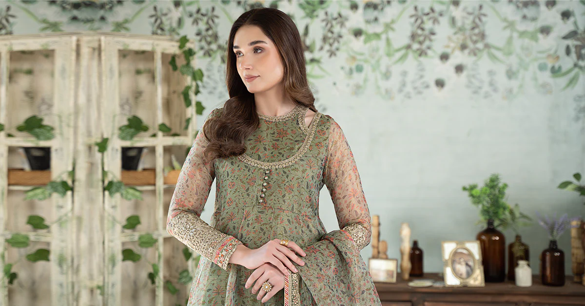 3 Piece Printed Cotton Net Suit - Image 9