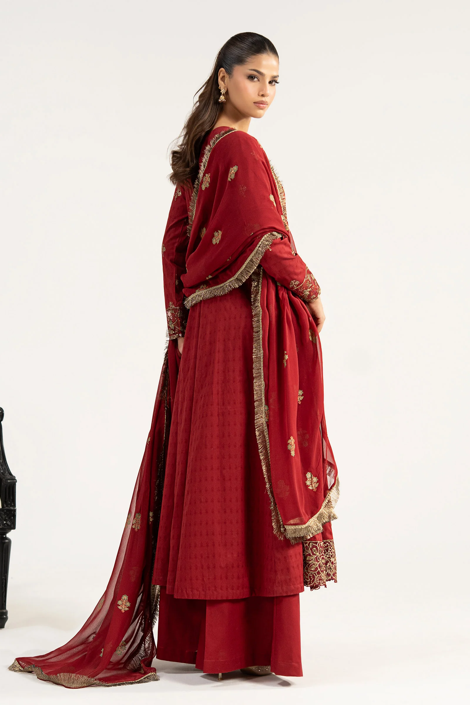 3 Piece Embroidered Dobby Lawn Suit - Image 11