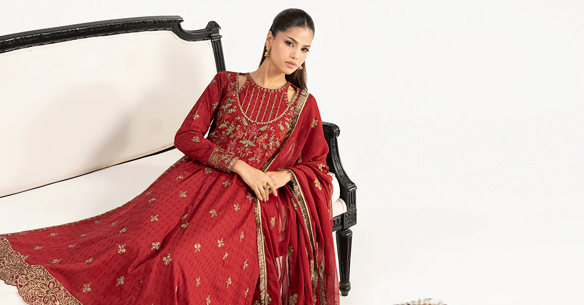 3 Piece Embroidered Dobby Lawn Suit - Image 12