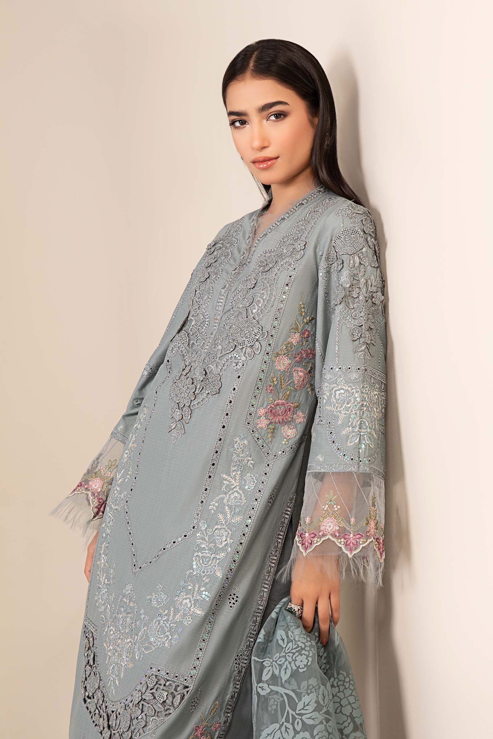 3 Piece Embroidered Dobby Suit - Image 3