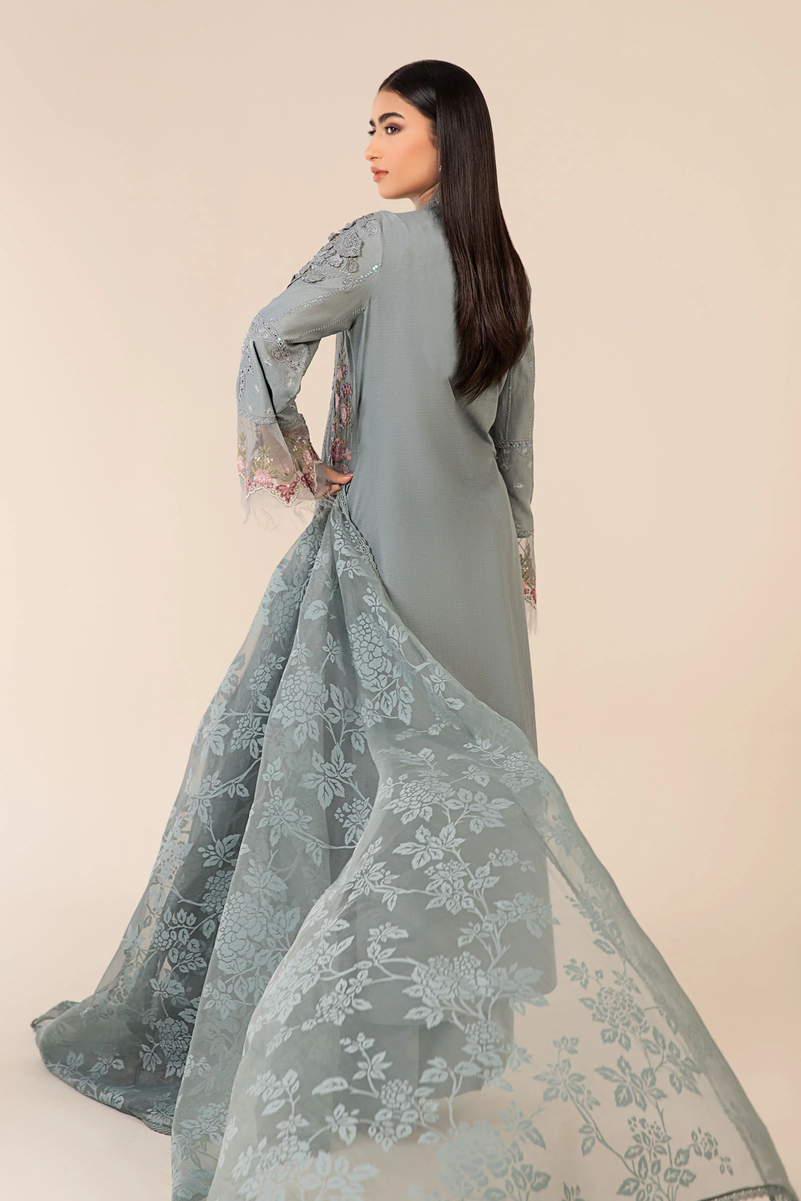 3 Piece Embroidered Dobby Suit - Image 7