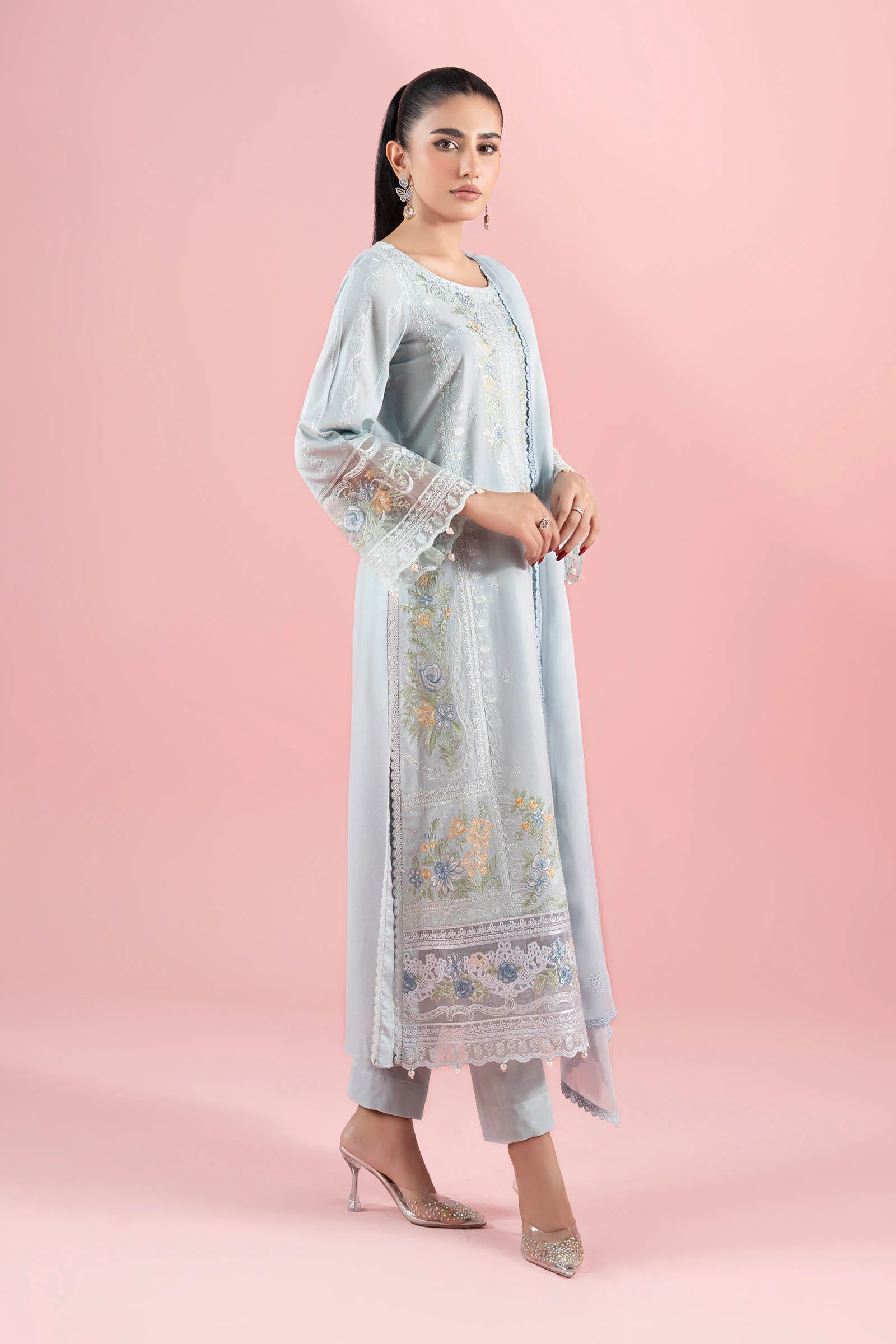 3 Piece Embroidered Dobby Suit - Image 6