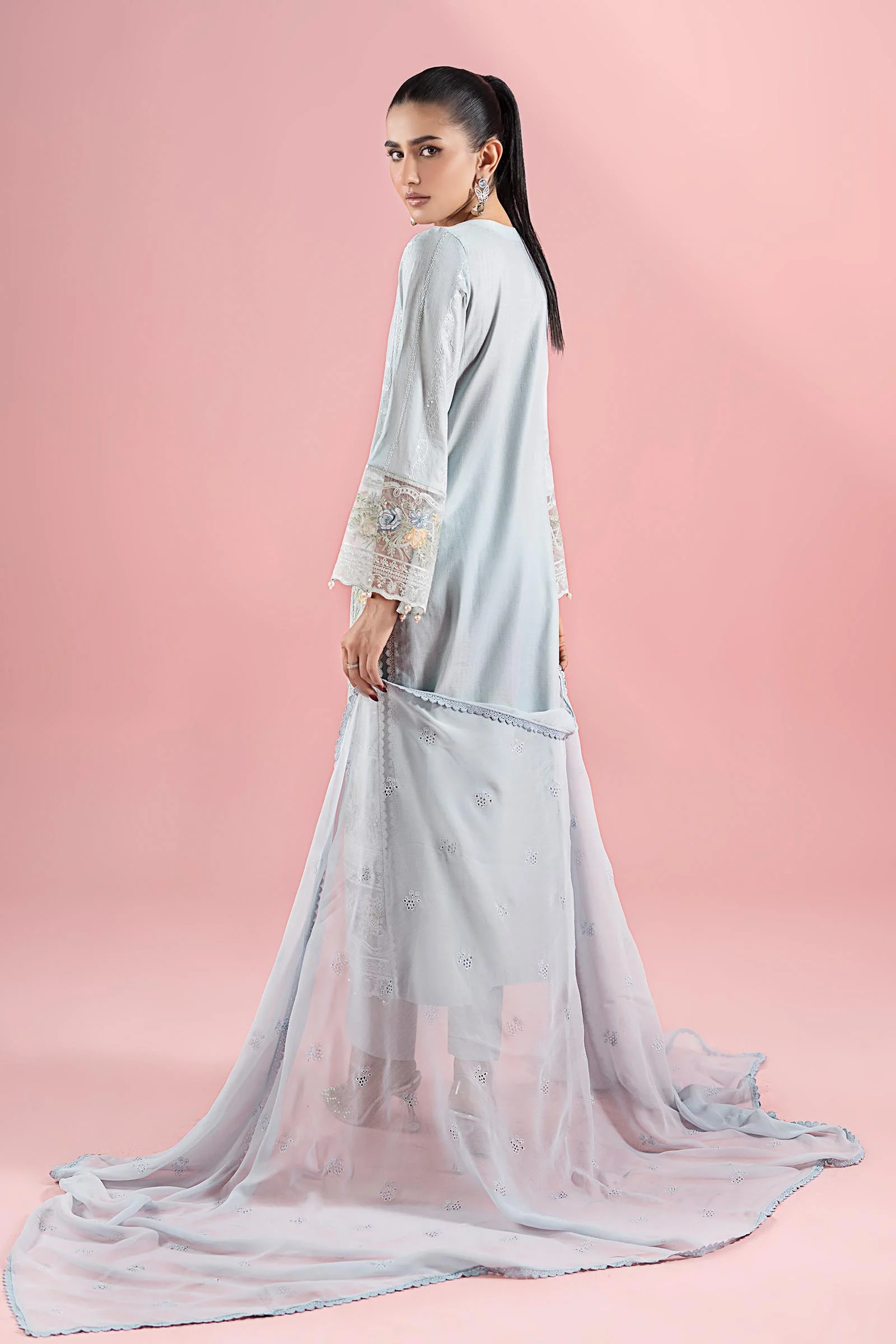 3 Piece Embroidered Dobby Suit - Image 7