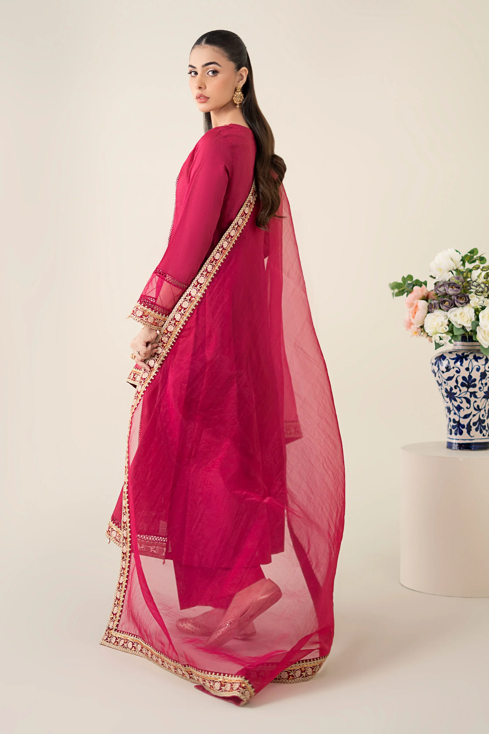3 Piece Embroidered Dobby Suit - Image 5