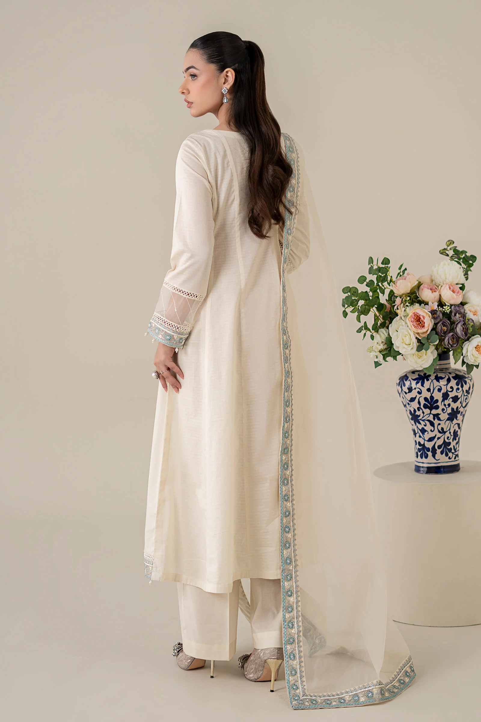3 Piece Embroidered Dobby Suit - Image 7