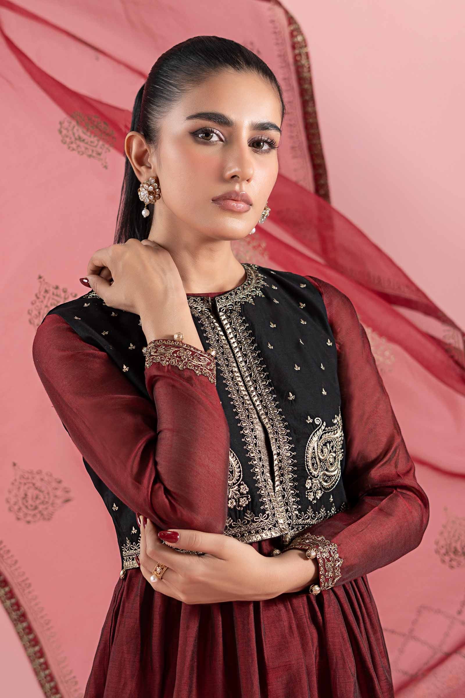 3 Piece Embroidered Paper Cotton Suit - Image 3