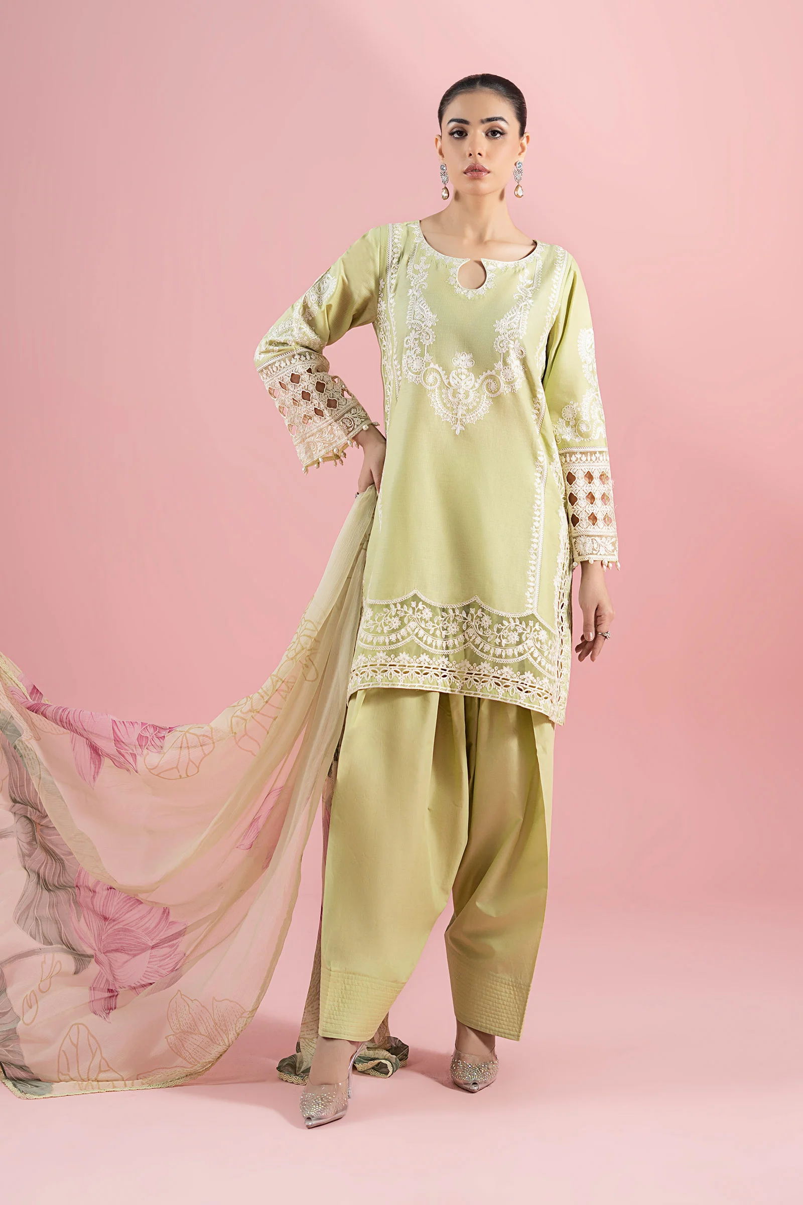 3 Piece Embroidered Dobby Suit - Image 4
