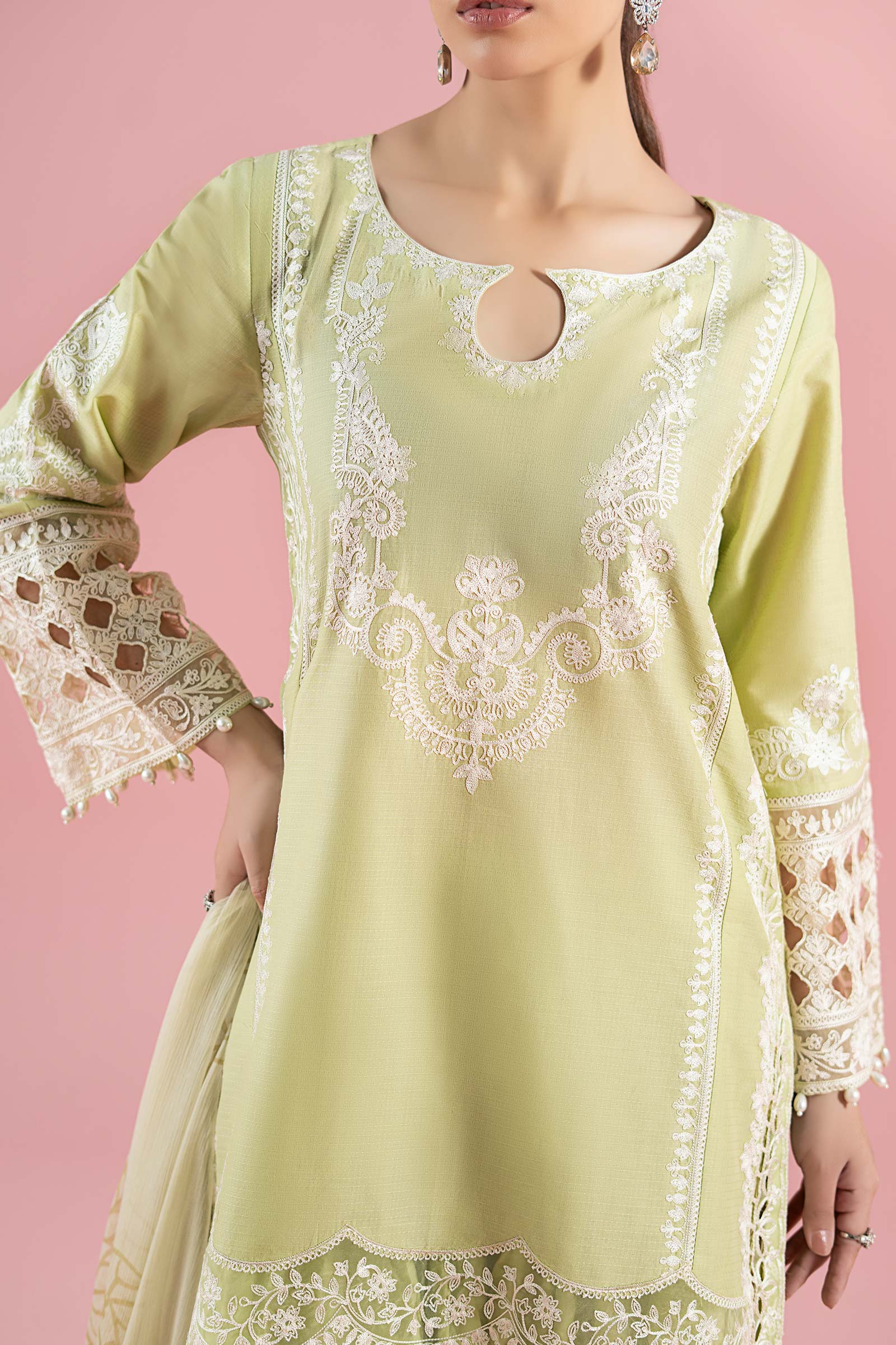3 Piece Embroidered Dobby Suit - Image 6