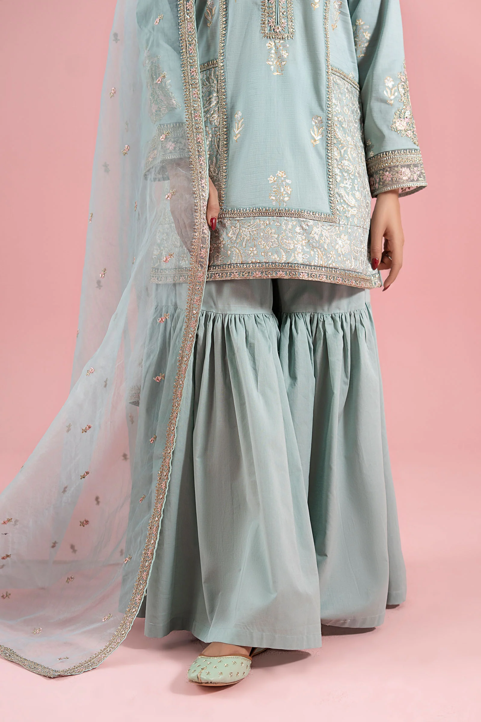 3 Piece Embroidered Dobby Suit - Image 5
