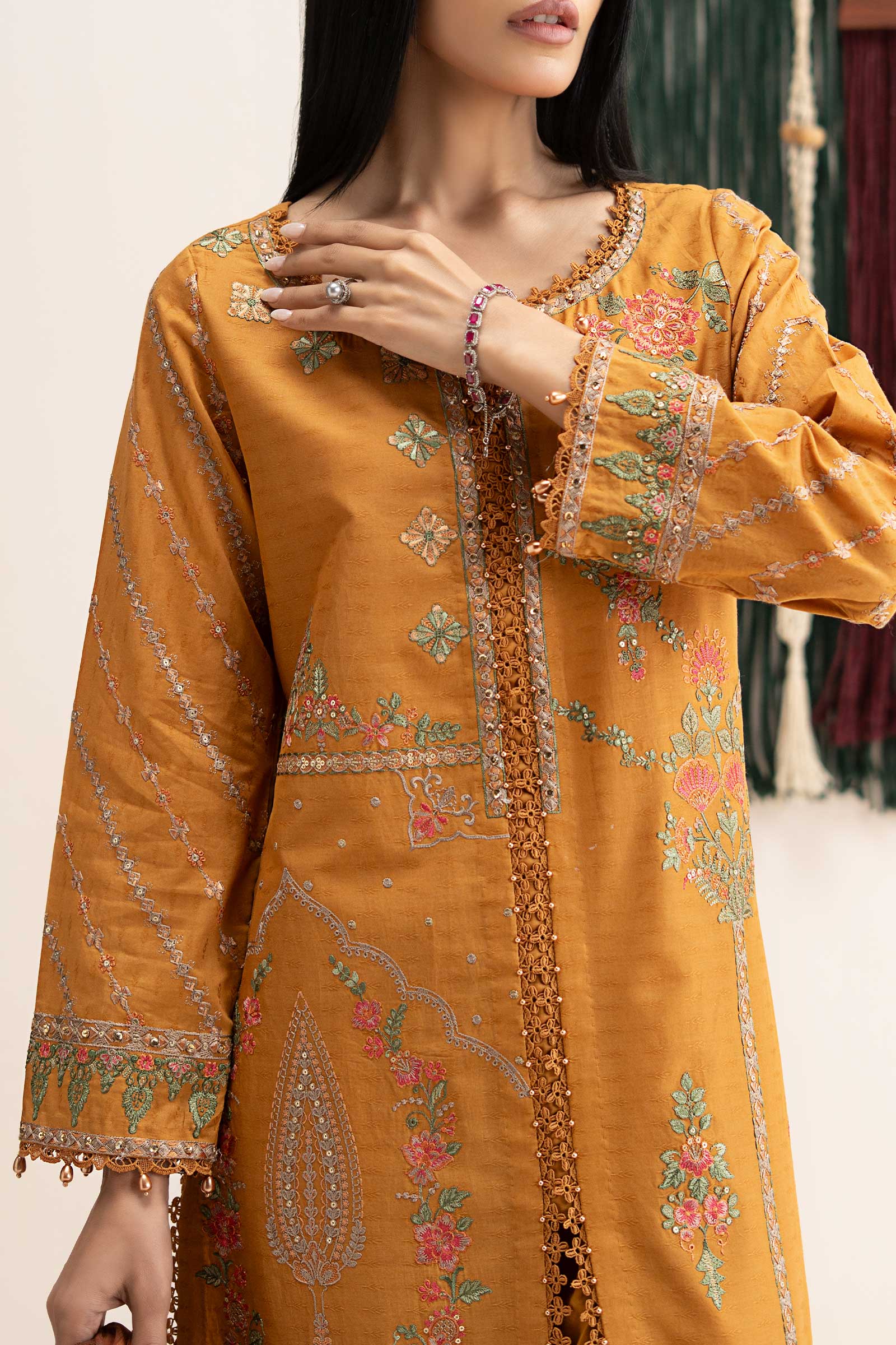3 Piece Embroidered Dobby Lawn Suit - Image 4