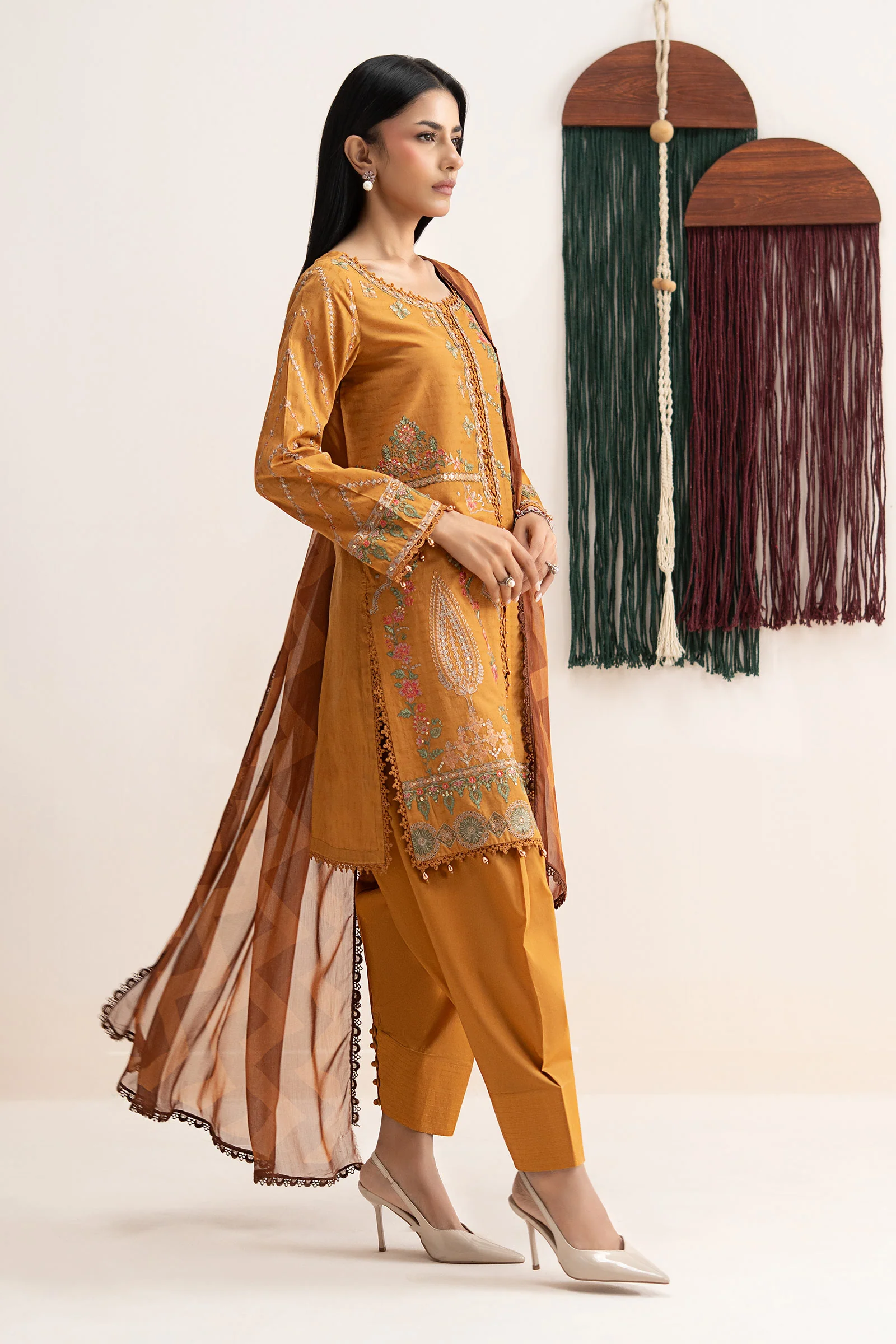 3 Piece Embroidered Dobby Lawn Suit - Image 6