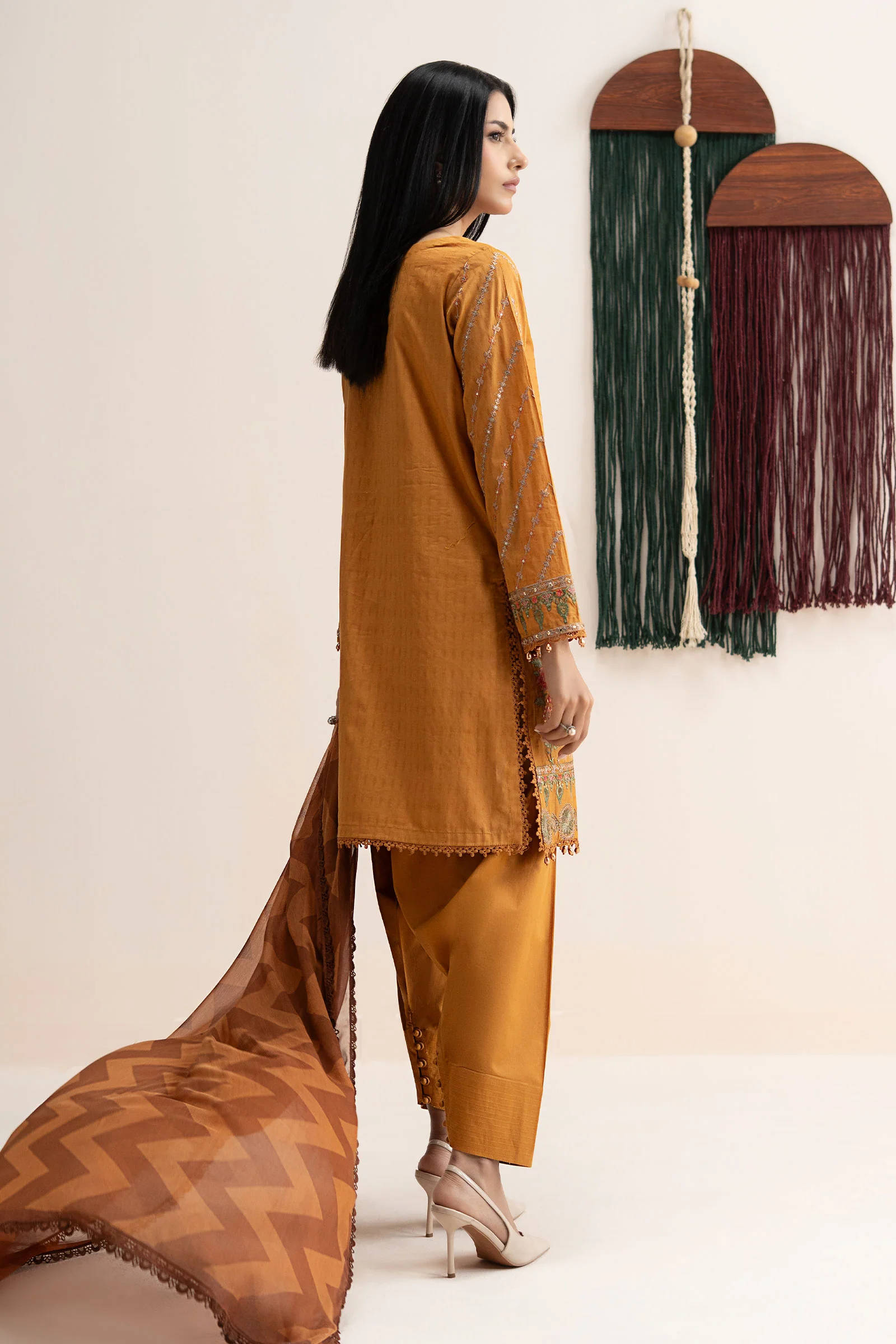 3 Piece Embroidered Dobby Lawn Suit - Image 7