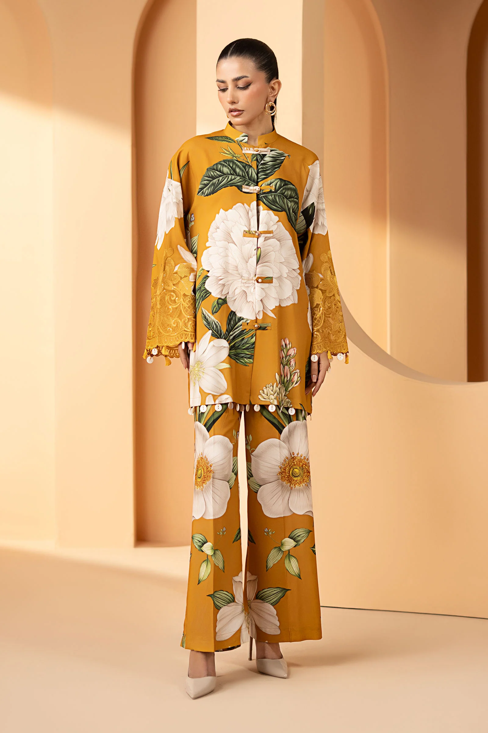 2 Piece Embroidered Arabic Lawn Suit
