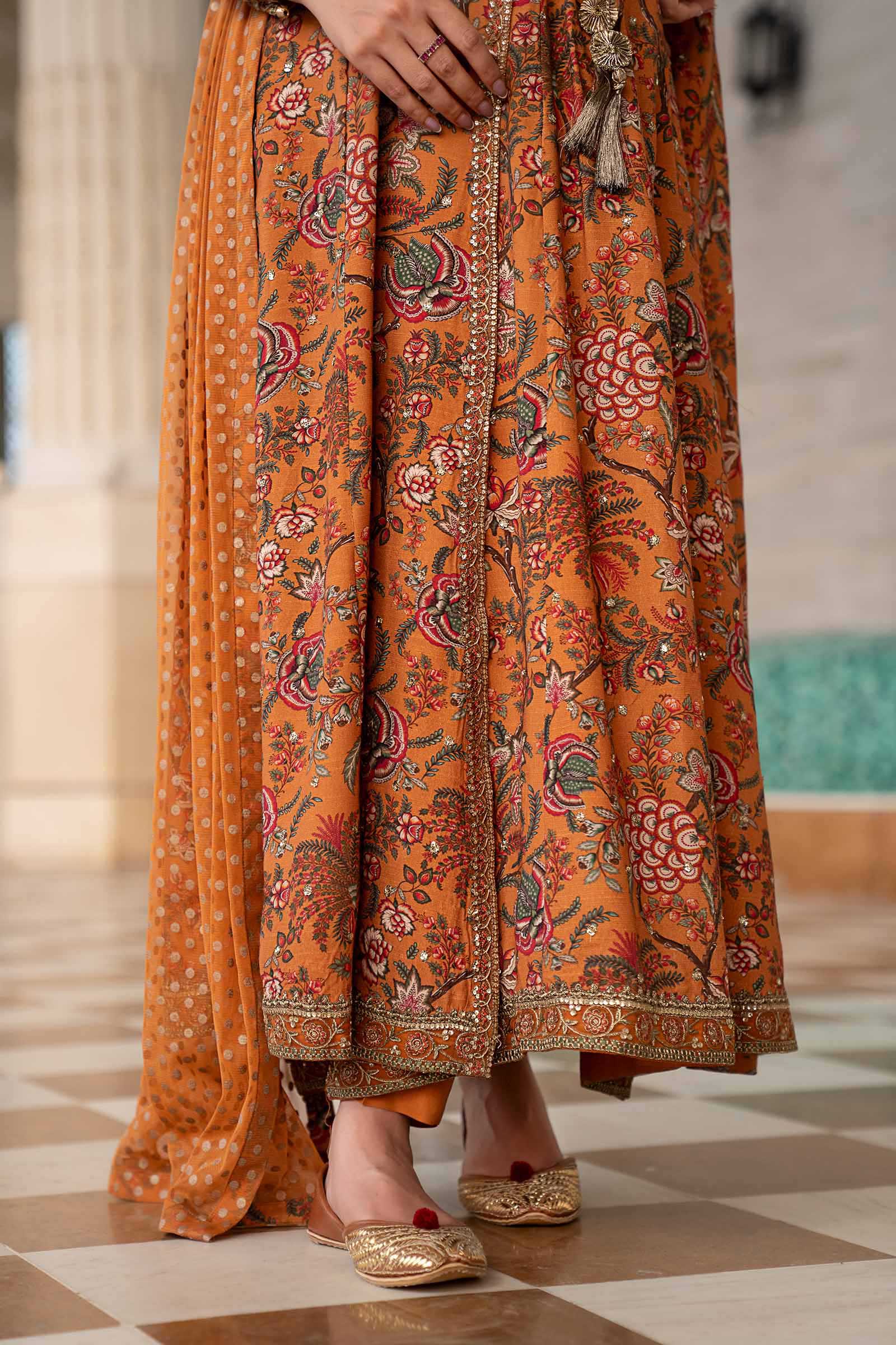3 Piece Embroidered Raw Silk Suit - Image 5