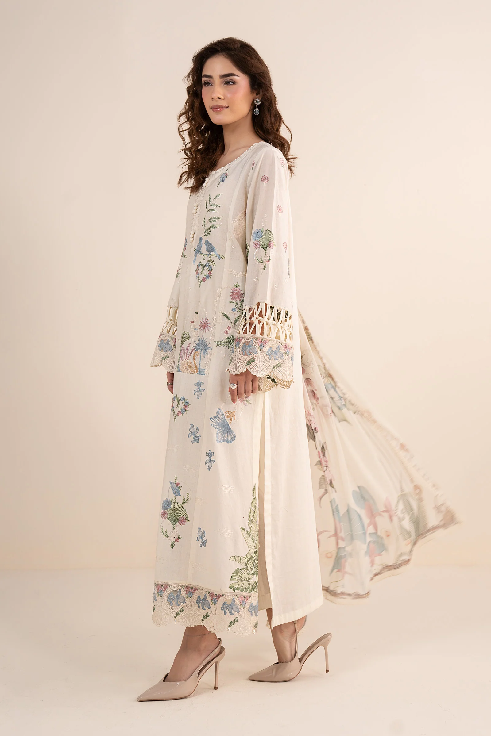 3 Piece Embroidered Dobby Lawn Suit - Image 7