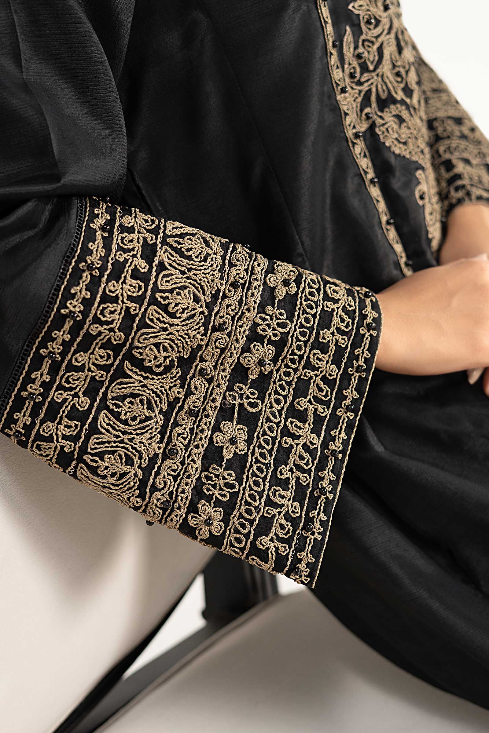 2 Piece Embroidered Raw Silk Suit - Image 7
