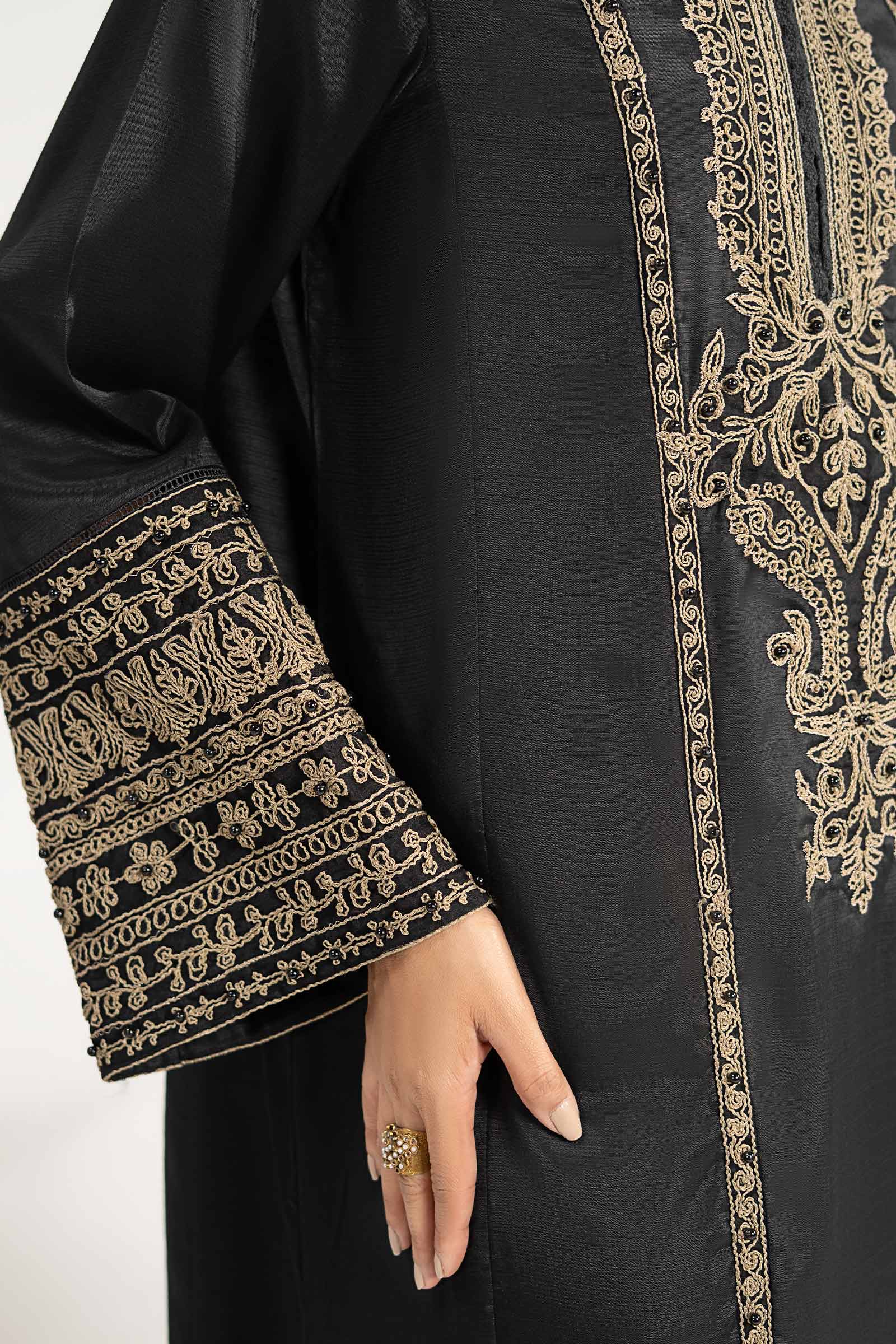2 Piece Embroidered Raw Silk Suit - Image 8