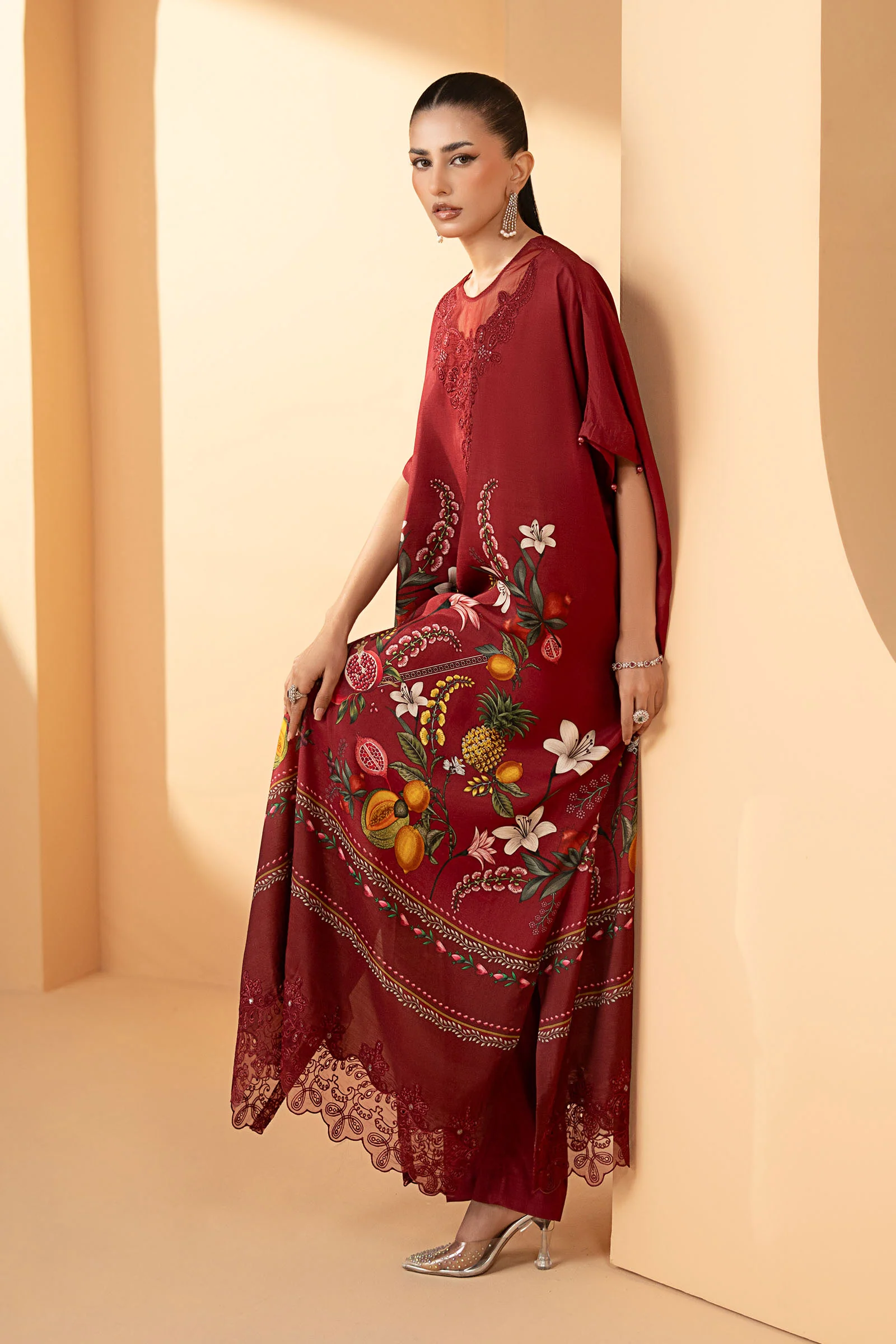 2 Piece Embroidered Raw Silk Suit - Image 5
