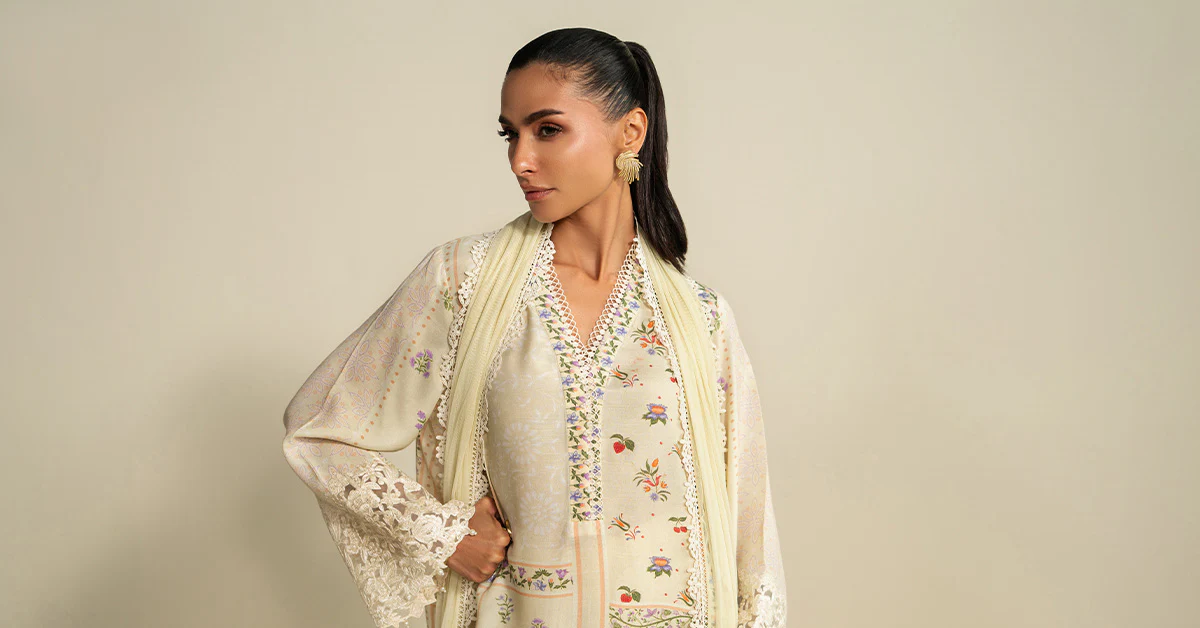 3 Piece Embroidered Raw Silk Suit - Image 14