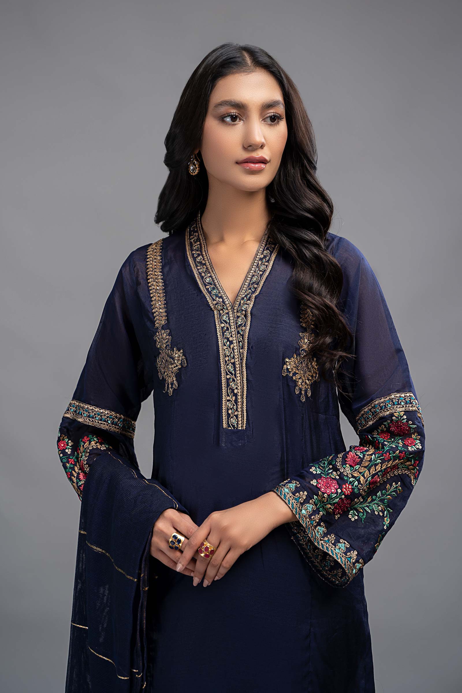3 Piece Dyed Paper Cotton Suit - Image 2