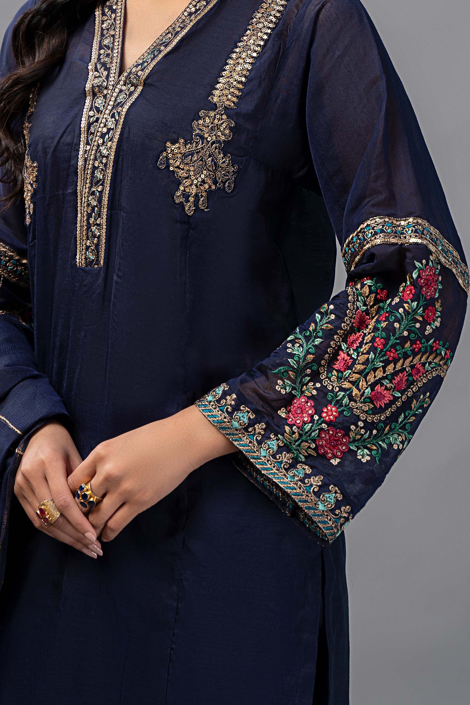 3 Piece Dyed Paper Cotton Suit - Image 3