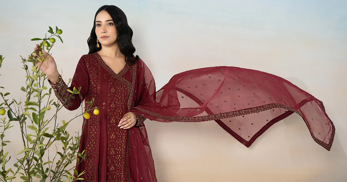3 Piece Embroidered Dobby Suit - Image 6