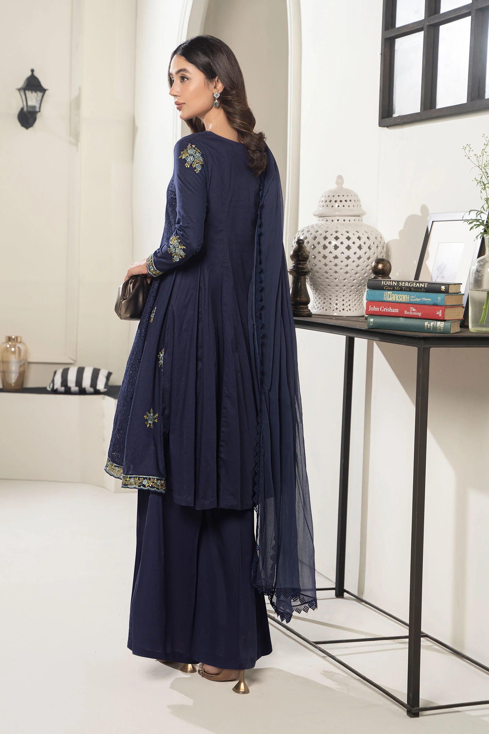 3 Piece Embroidered Dobby Suit - Image 6