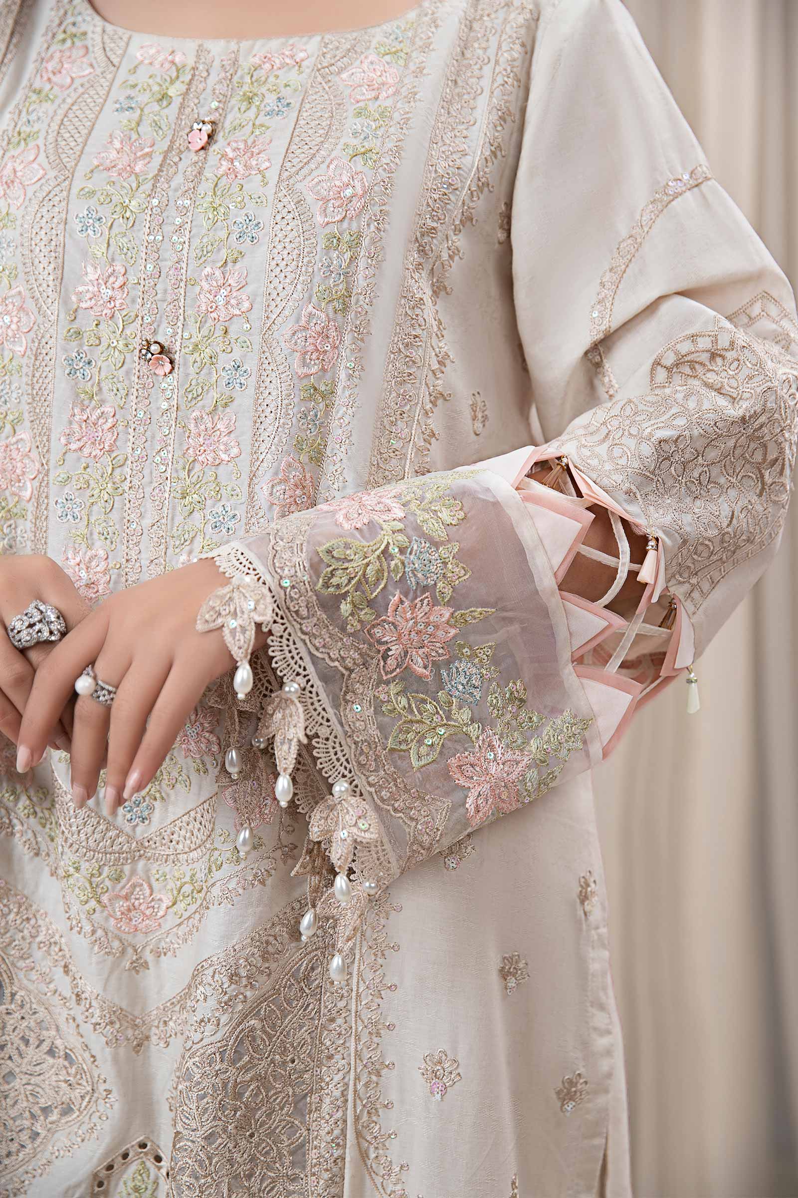 3 Piece Embroidered Self Jacquard Suit - Image 4