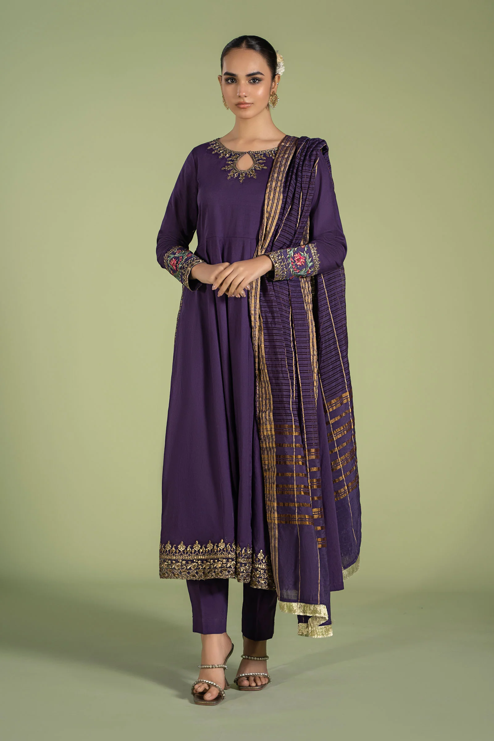 3 Piece Dyed Lawn Suit