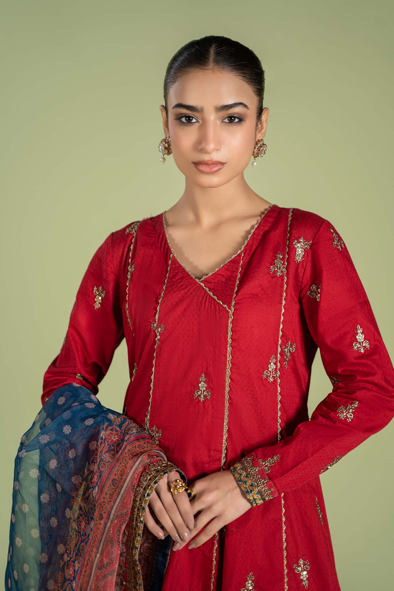 3 Piece Embroidered Dobby Suit - Image 3