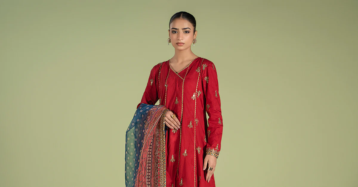3 Piece Embroidered Dobby Suit - Image 7
