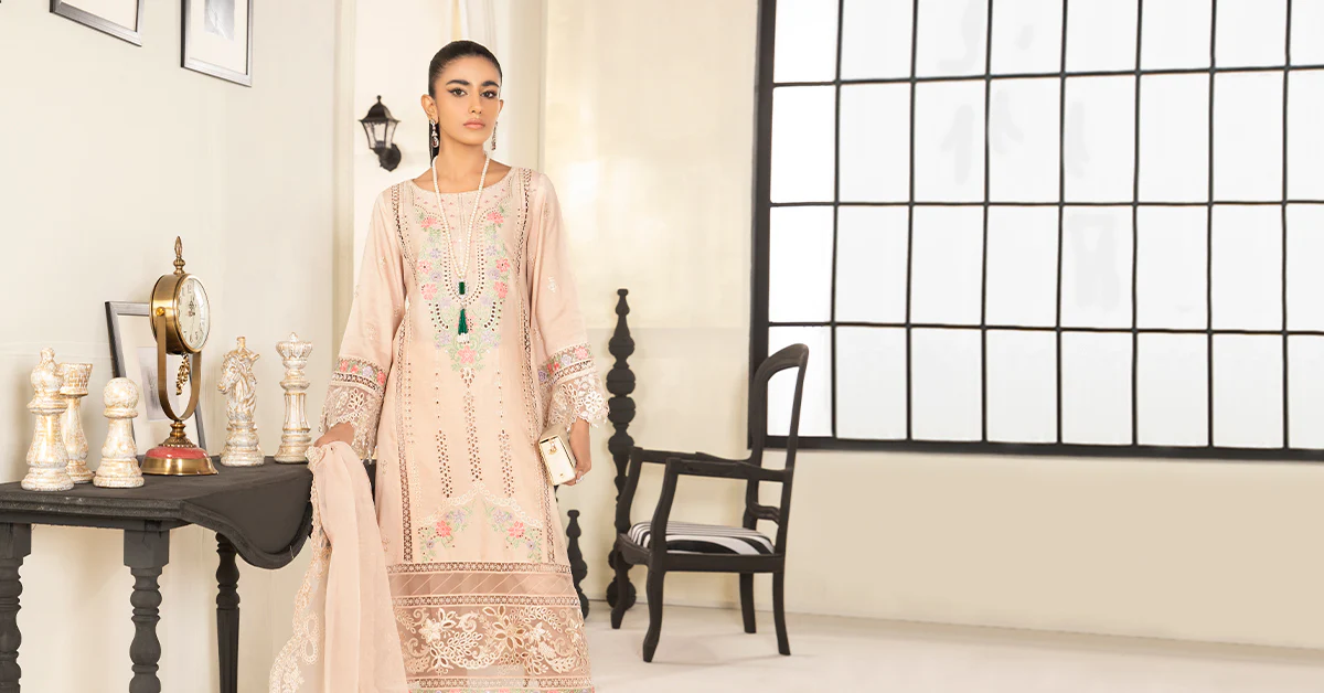 3 Piece Embroidered Dobby Suit - Image 8