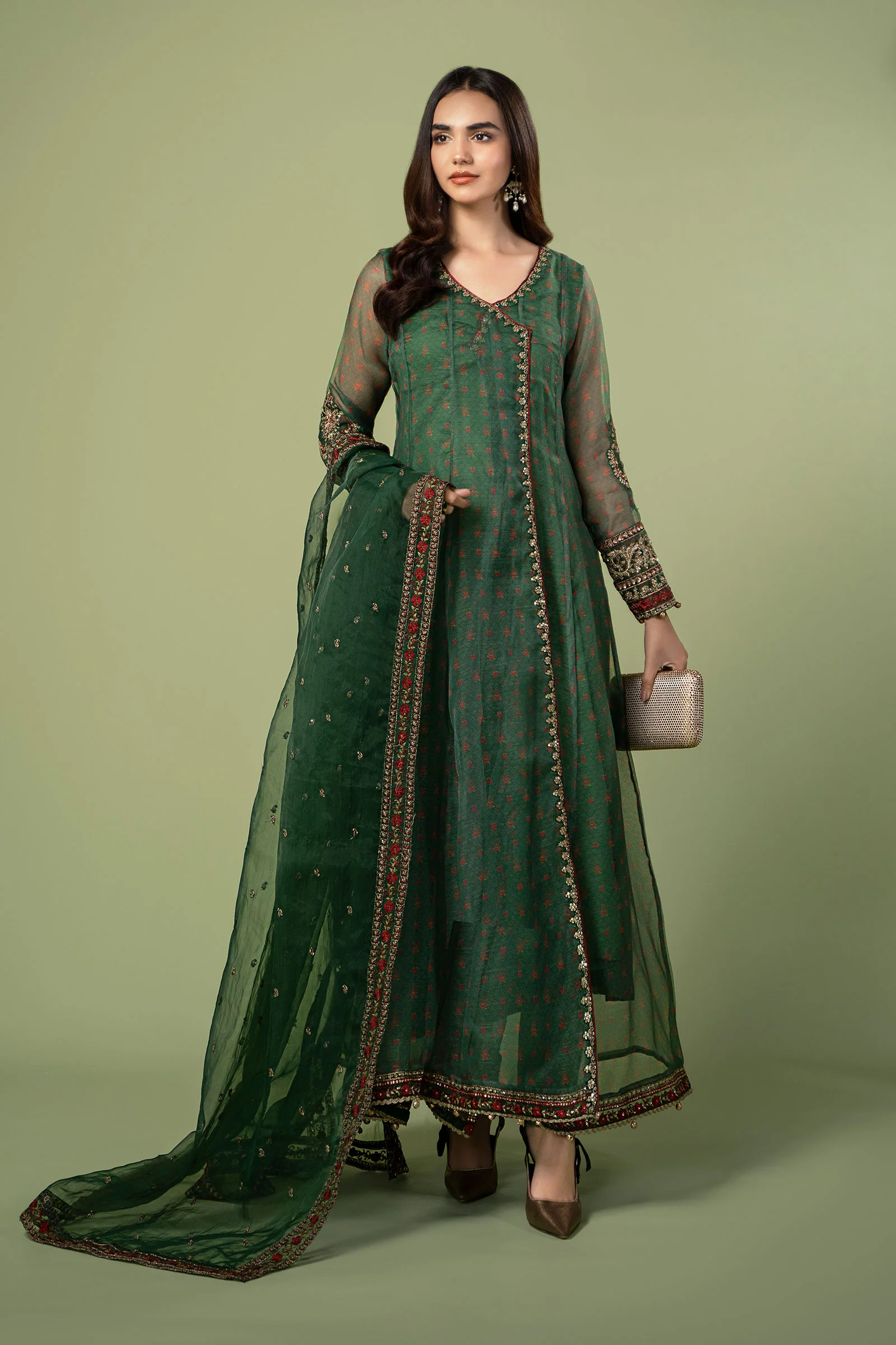 3 Piece Embroidered Net Organza Suit