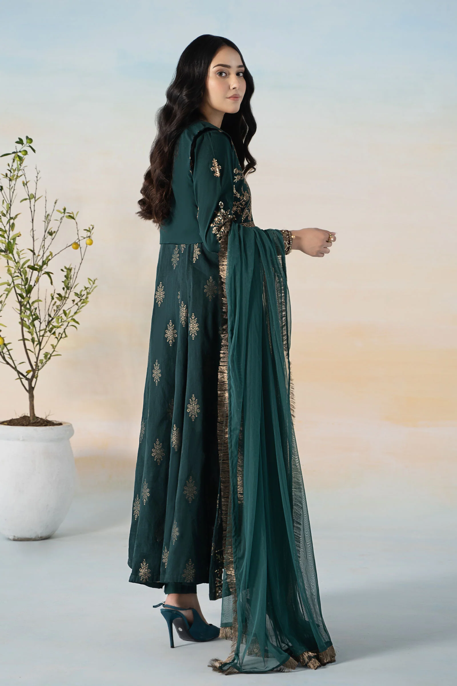 3 Piece Printed Jacquard Suit - Image 5
