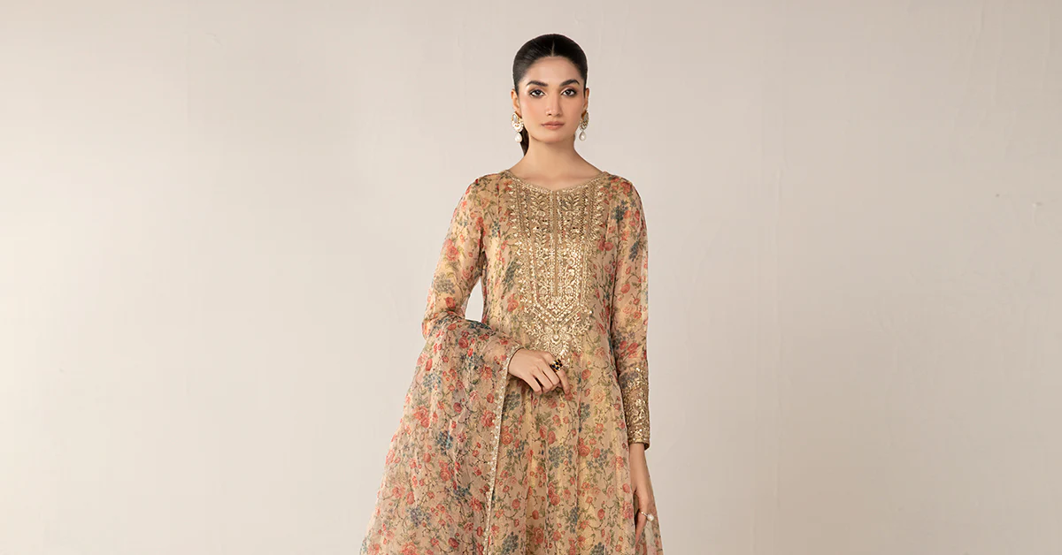3 Piece Printed Organza Masoori Net Suit - Image 12