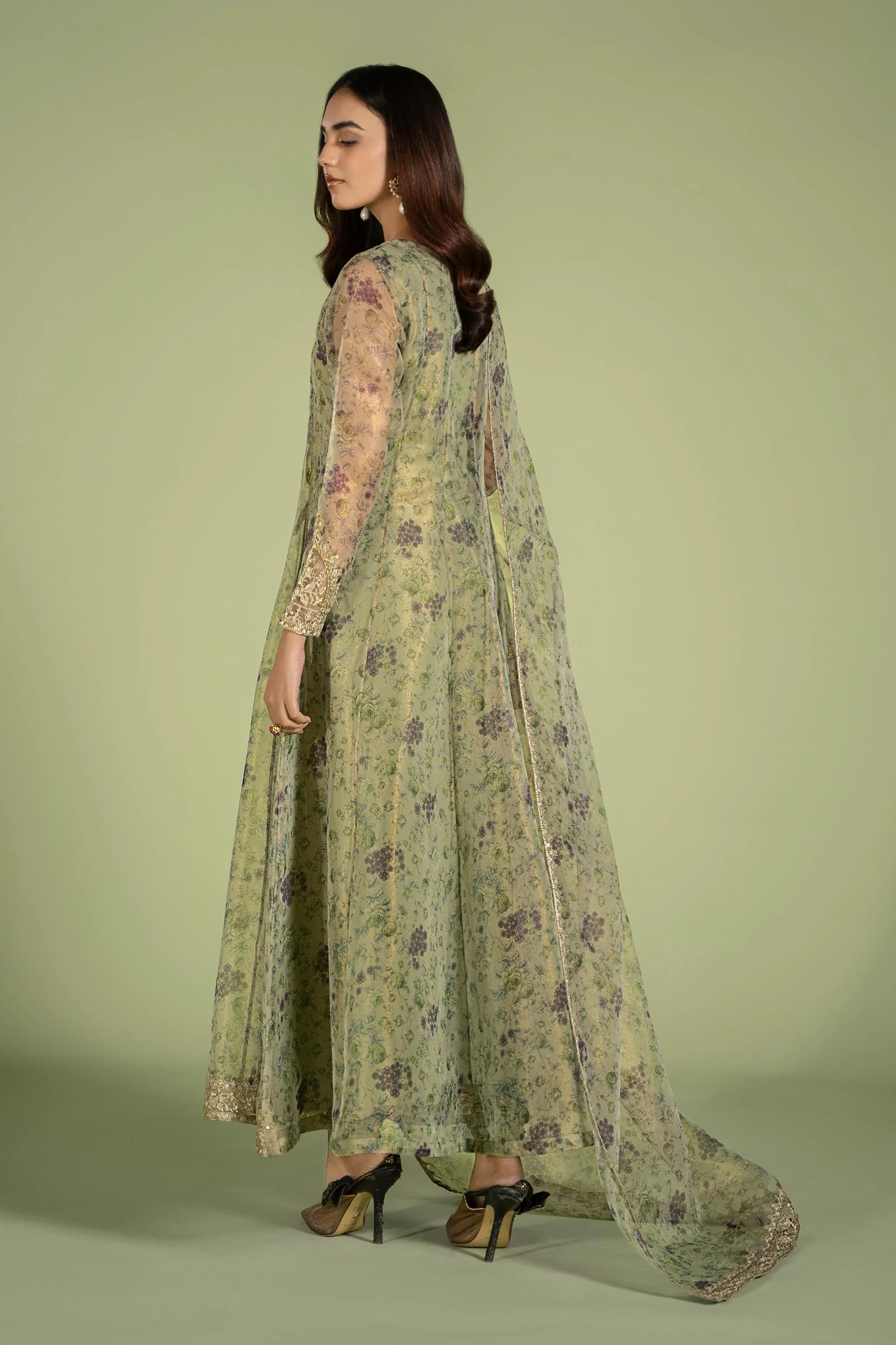 3 Piece Printed Organza Masoori Net Suit - Image 10