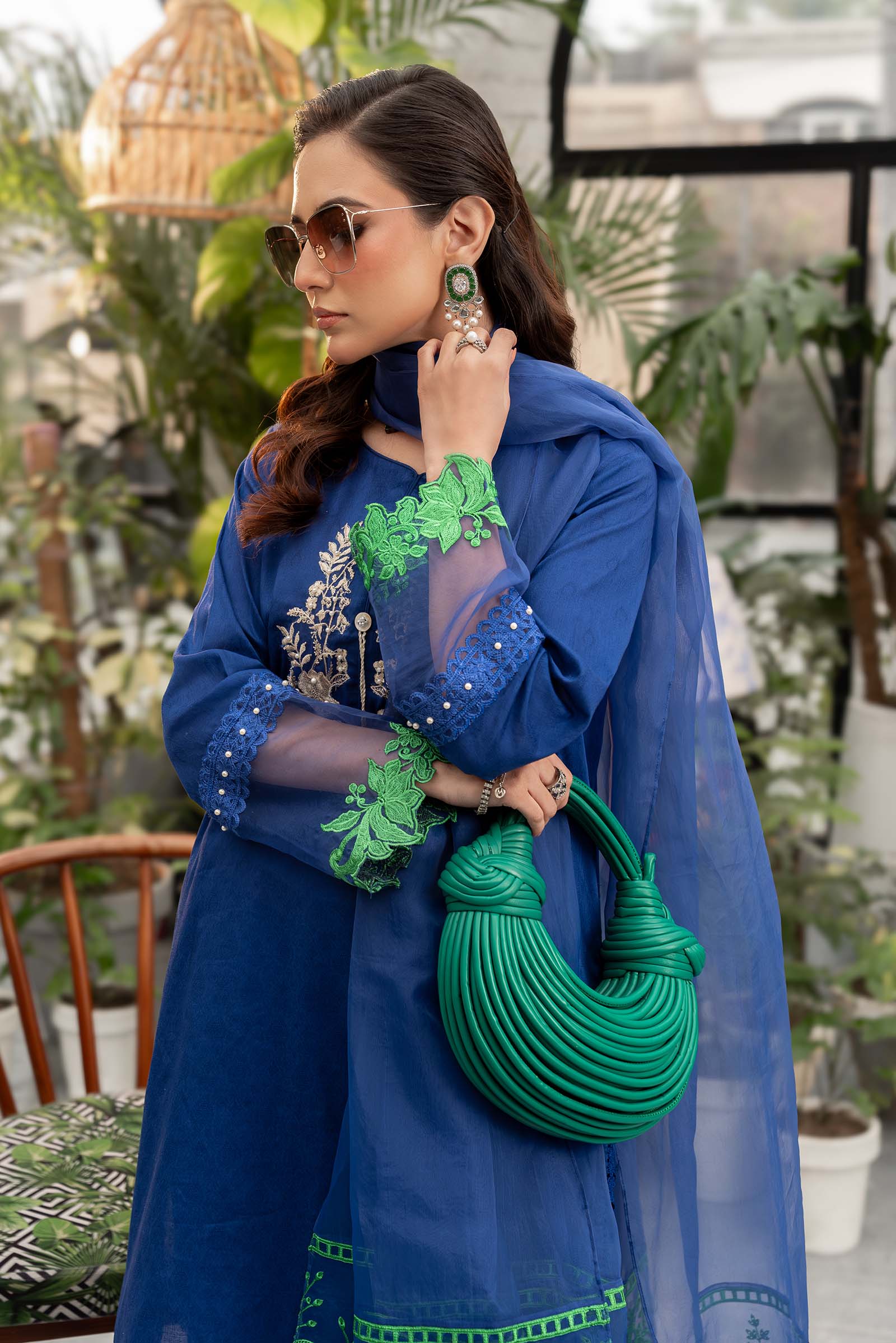 3 Piece Embroidered Self Jacquard Lawn Suit - Image 3