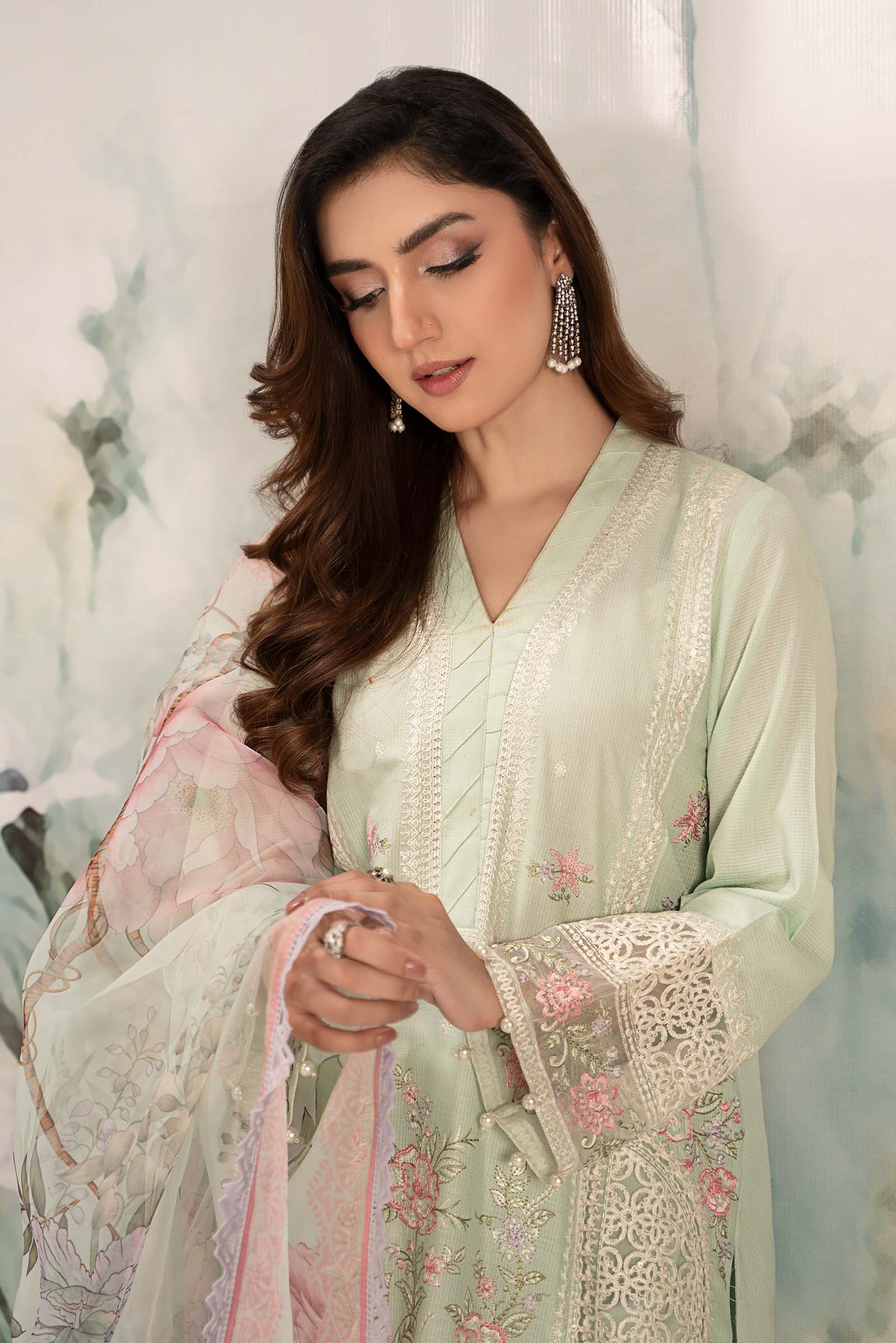 3 Piece Embroidered Dobby Lawn Suit - Image 11