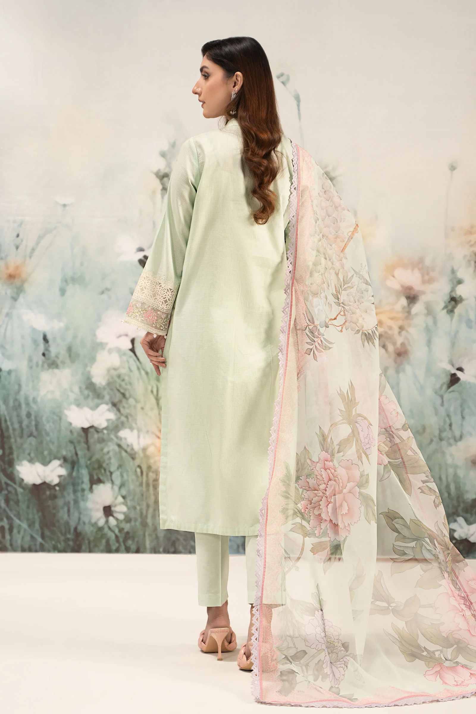 3 Piece Embroidered Dobby Lawn Suit - Image 14