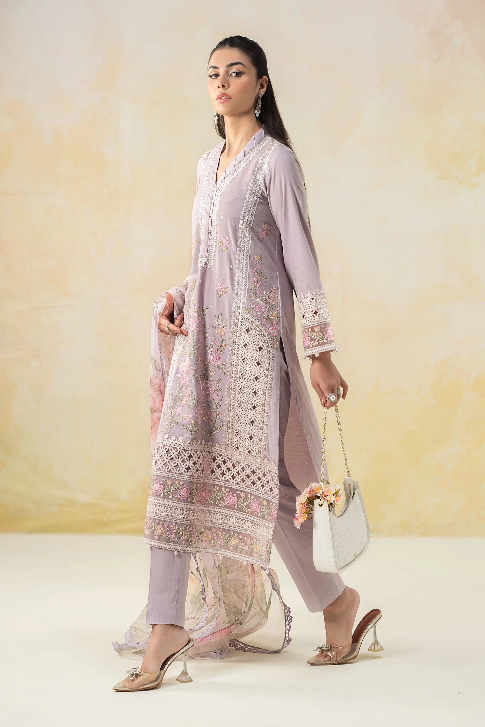 3 Piece Embroidered Dobby Lawn Suit - Image 10